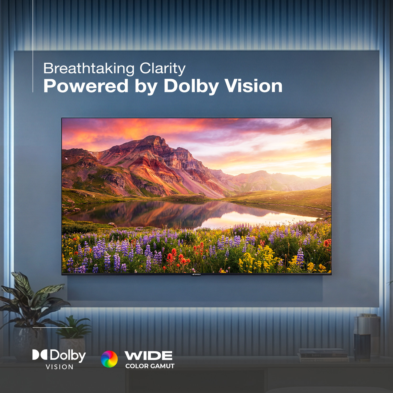 Image of Sansui 165 cm (65 inch) QLED Ultra HD (4K) Smart Google TV with Dolby Vision| HDR10+| Dolby Atmos Sound with Tweeters| HSR 120Hz| MEMC| 30W Surround Sound| FloLED Panel