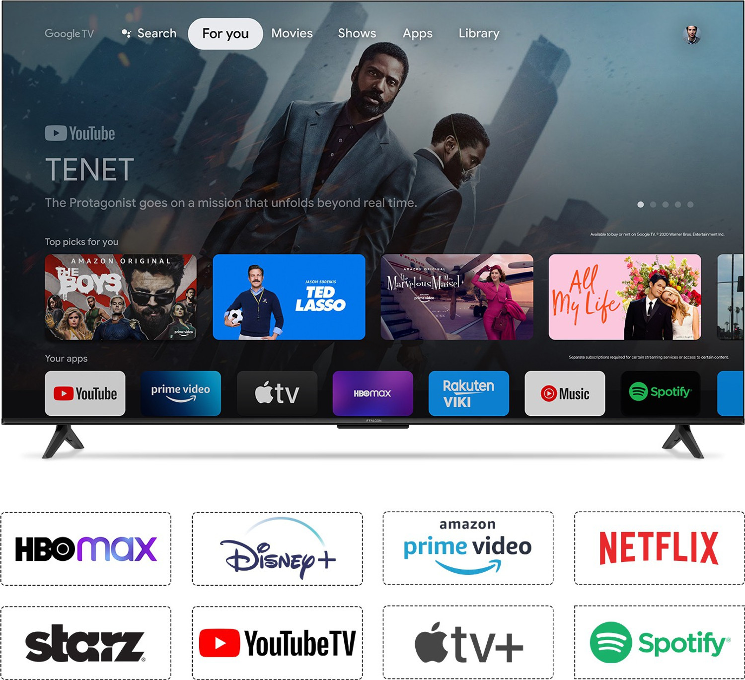Image of iFFALCON by TCL U62 139 cm (55 inch) Ultra HD (4K) LED Smart Google TV with 24W Dolby Audio, HDR10 and Bezel-Less Design