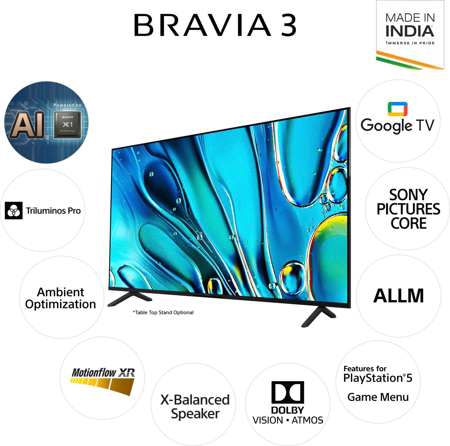 Sony Bravia 3 50 inch 4K Ultra HD LED Smart Google TV - Image 2