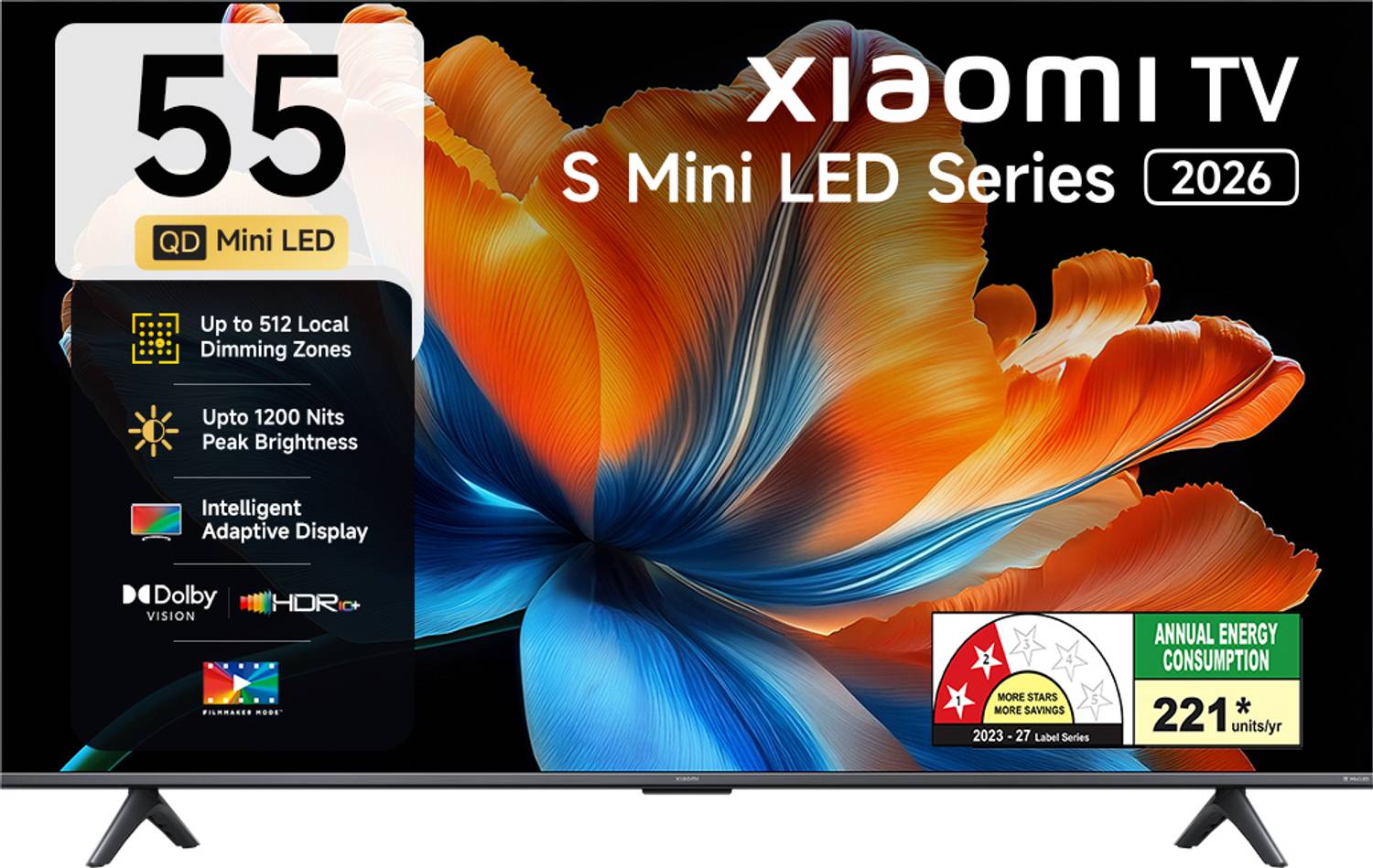 XIAOMI S Series 138.68 cm (55 inch) Ultra HD (4K) Mini LED Smart