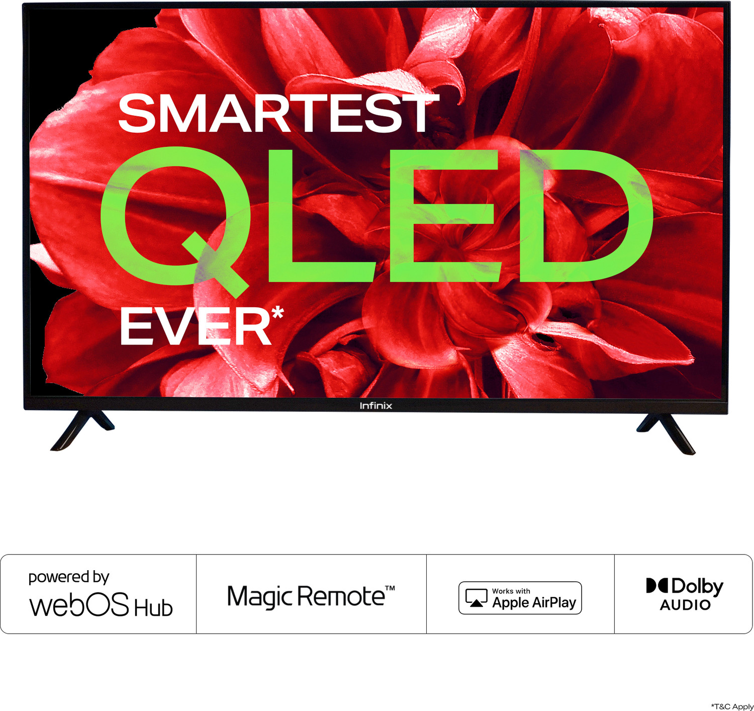 Image of Infinix 109 cm (43 inch) QLED Ultra HD (4K) Smart WebOS TV with 1.07 Billion Colors, HDR support. Cinematic Sound, Personalized TV experience with 1000+ Apps (Comes with Magic Remote and Wall Mount)