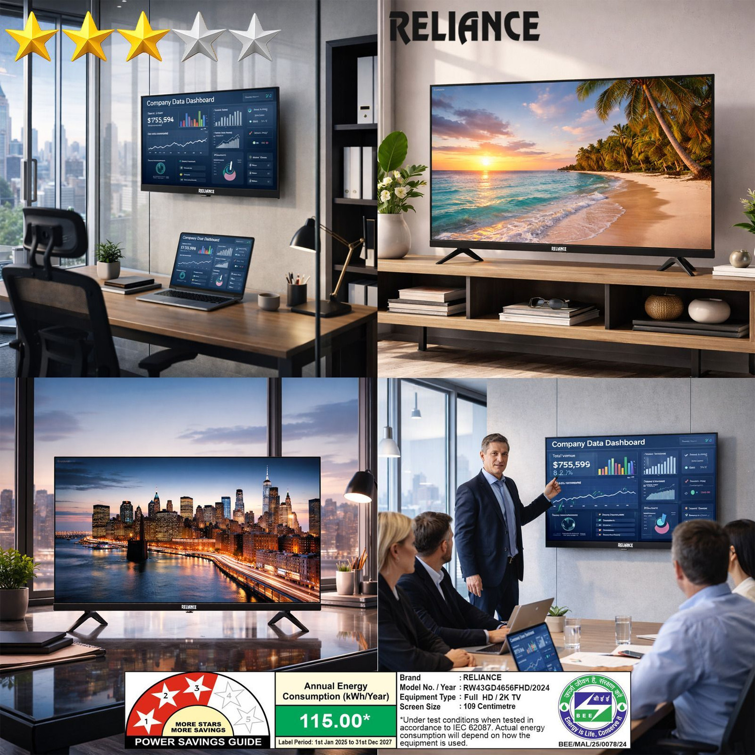 Image of Reliance 108 cm (43 inch) Full HD LED Smart Android TV with Cloud Base TV