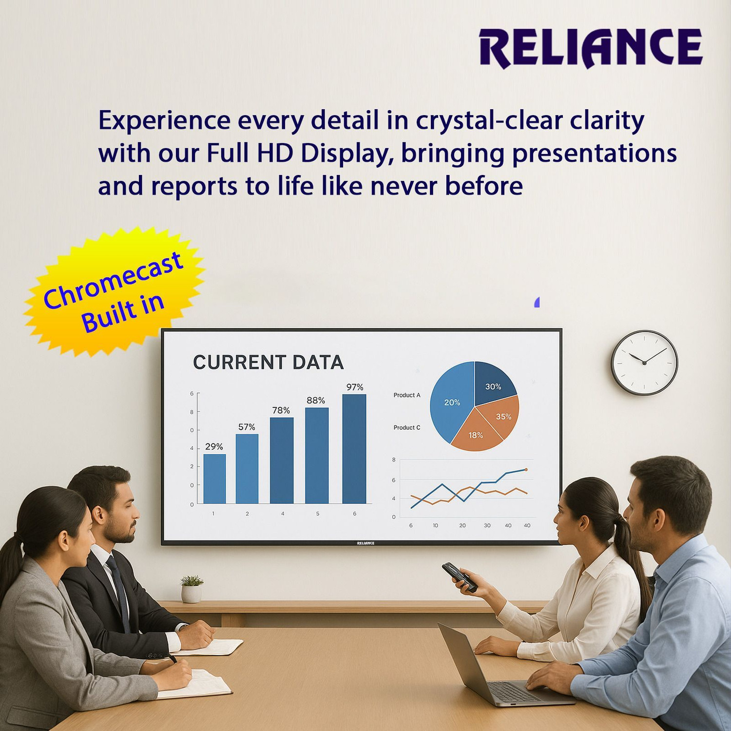 Image of Reliance 80 cm (32 inch) HD Ready LED Smart Android TV 2025 Edition with 24 W Front Boom Speakers | 1000+ Smart Apps | Mobile Screen Connect | Wifi | Games