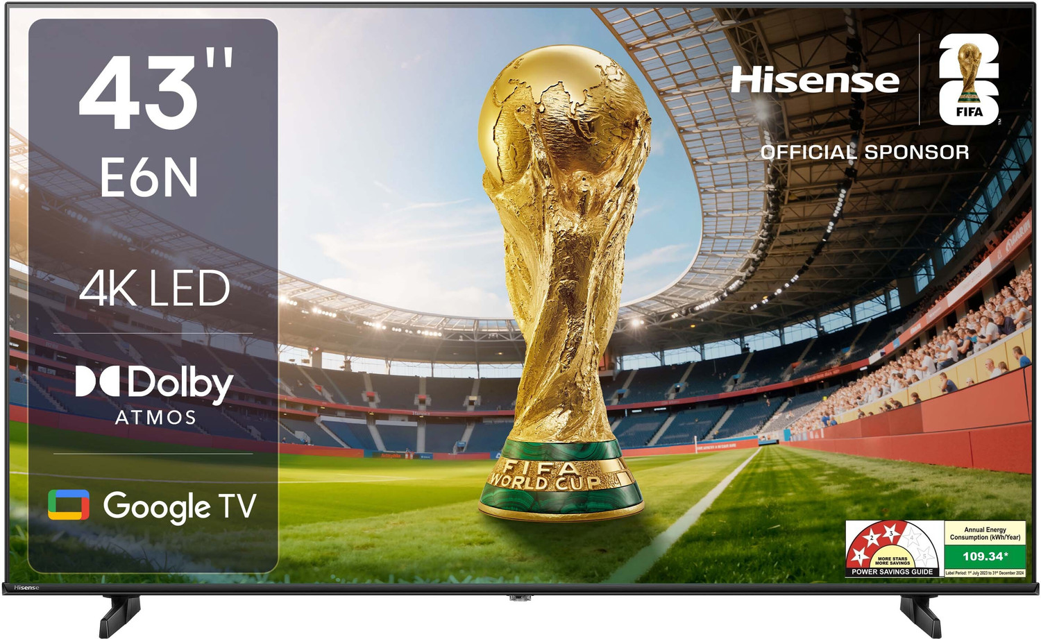 Image of Hisense E6N 108 cm (43 inch) Ultra HD (4K) LED Smart Google TV with Dolby Vision Atmos, Dts Virtual X and 4K AI Upscaler