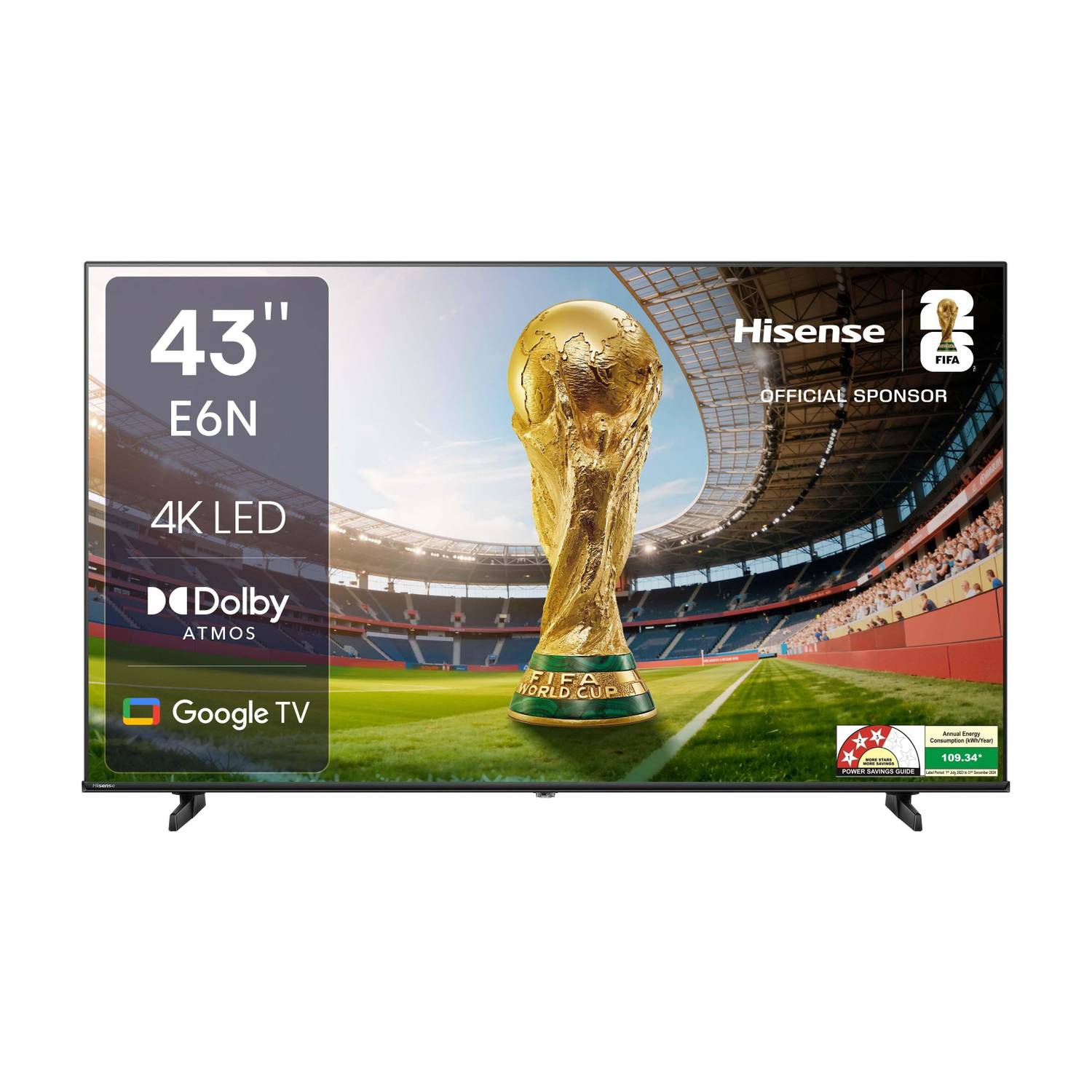 Hisense E6N 108 cm (43 inch) Ultra HD (4K) LED Smart Google TV with Dolby Vision Atmos, Dts Virtual X and 4K AI Upscaler