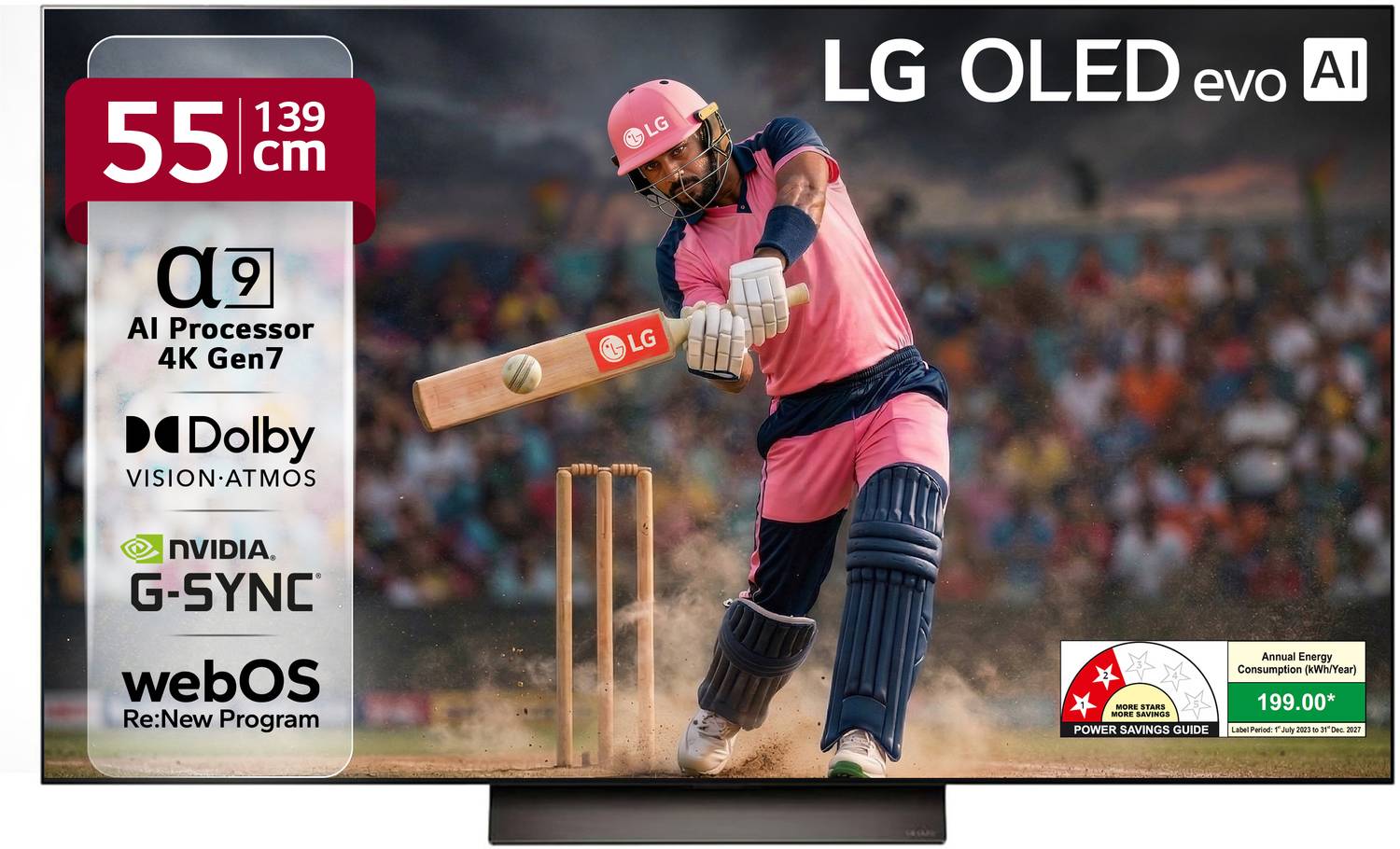 LG AI TV OLED evo C4 139 cm (55 inch) OLED Ultra HD (4K) Smart We