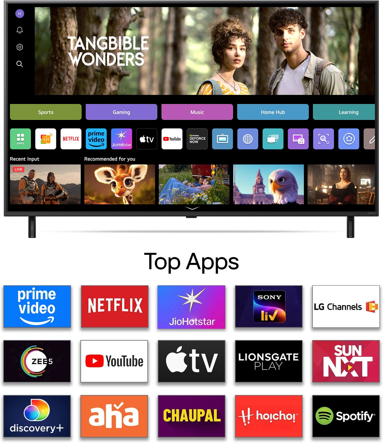 Image of LG AI TV 139.7 cm (55 inch) Ultra HD (4K) QNED Smart WebOS TV with Alpha8 AI Processor 4K Gen2 Dynamic QNED Color Pro 144 Hz VRR AI Picture Pro Dolby Vision New AI Magic Remote AI Search with MS Copilot AI Sound Pro (9.1.2 ch) Dolby Atmos Chromecast Built-in 125+ Free LG Channels