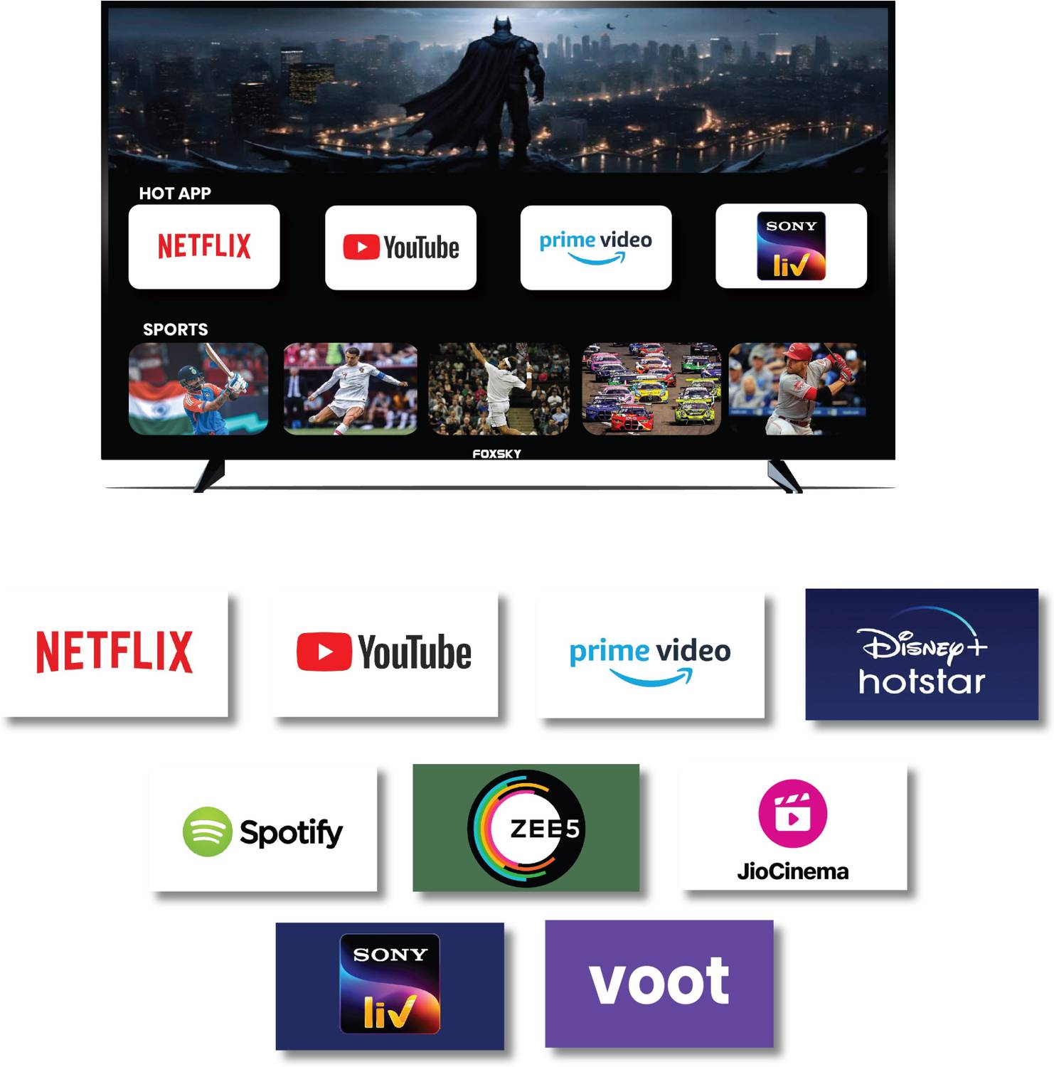 Foxsky 80 cm (32 inch) HD Ready LED Smart Android TV - Image 4