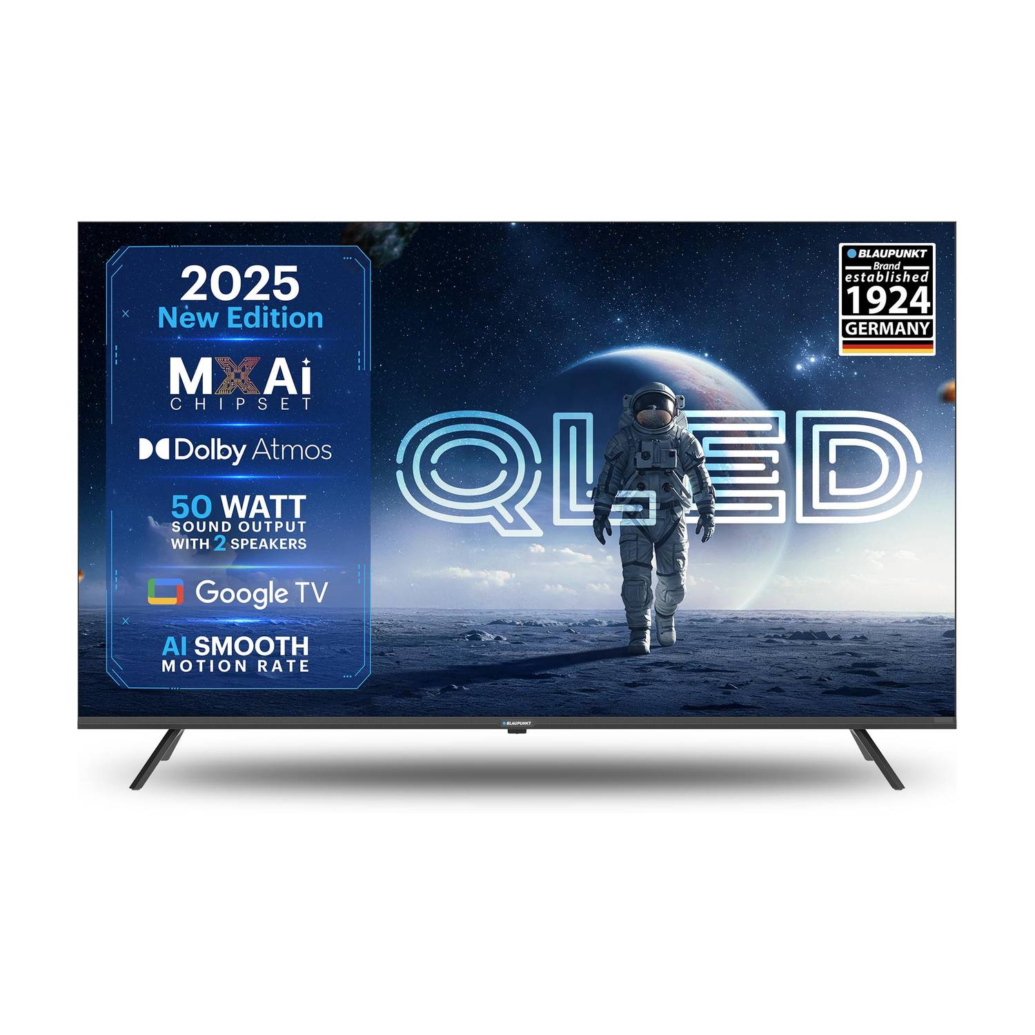 Blaupunkt Quantum Dot 108 cm (43 inch) QLED Ultra HD (4K) Smart Google TV with 50 Watts Sound Output 2 Speakers 400 Nits Brightness AI Smooth Motion Rate HDR 10 with WCG Google Assistant