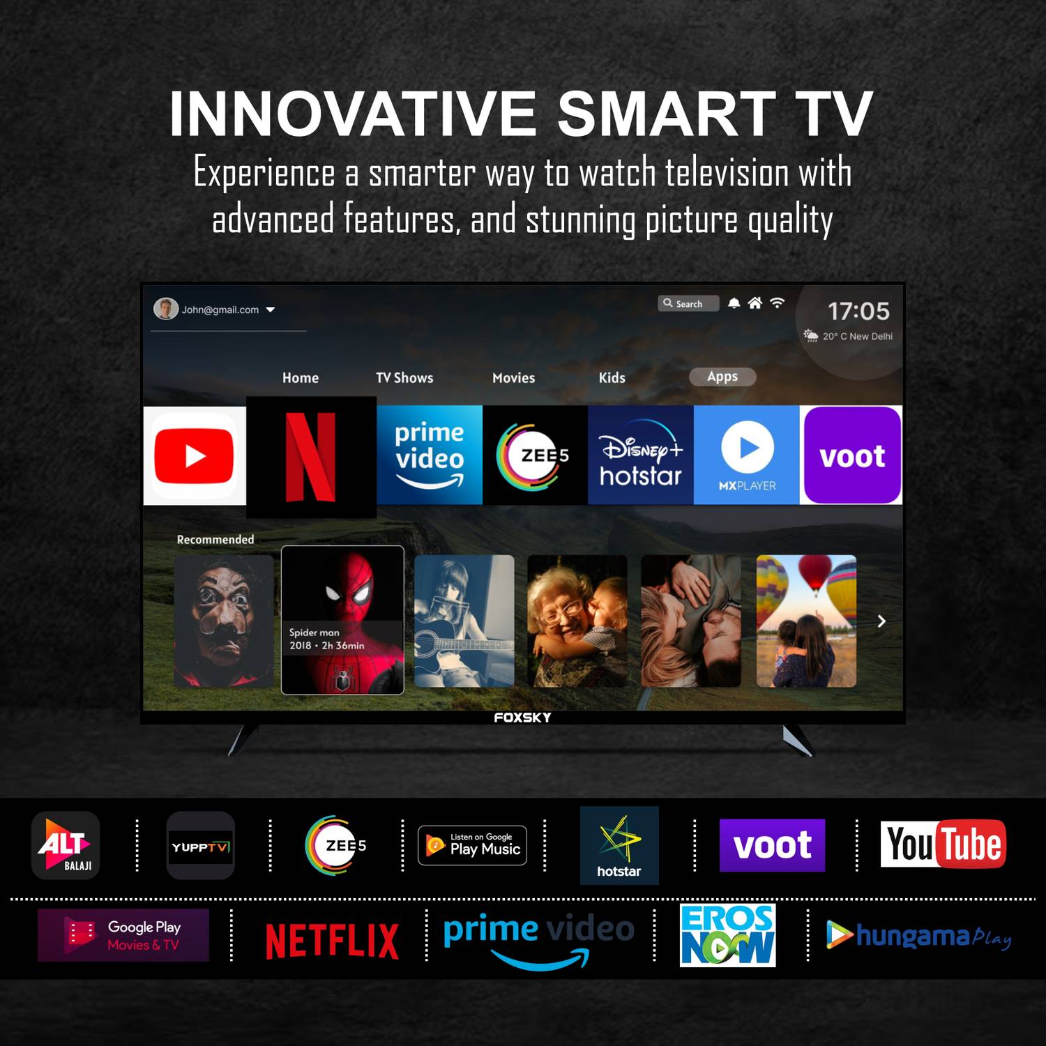 Foxsky 109.0 cm (43 inch) QLED Smart Android TV 2026 Edition - Image 4
