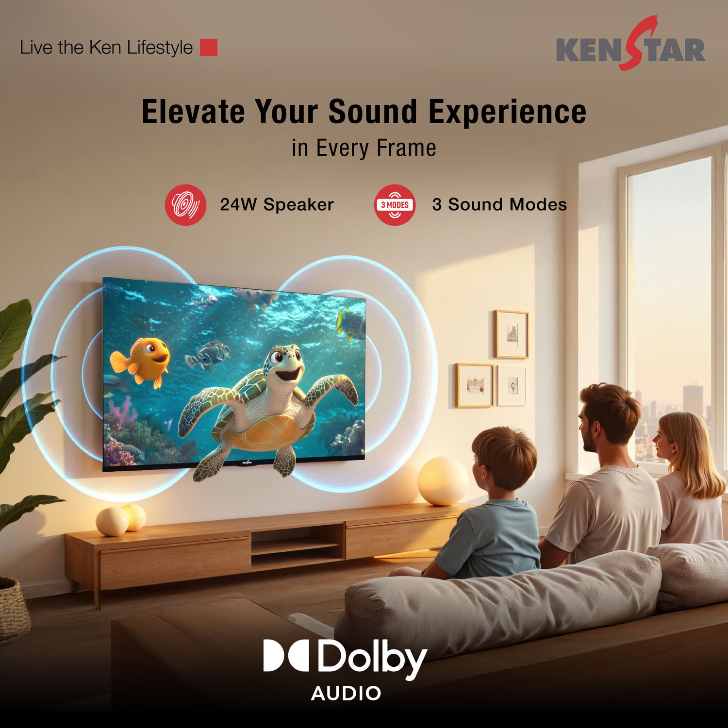 Image of Kenstar 109 cm (43 inch) Ultra HD (4K) LED Smart Tizen TV with Metal Frameless Design 24W Dolby Audio Samsung TV Plus App (100+ Live Channels) Voice enabled Remote