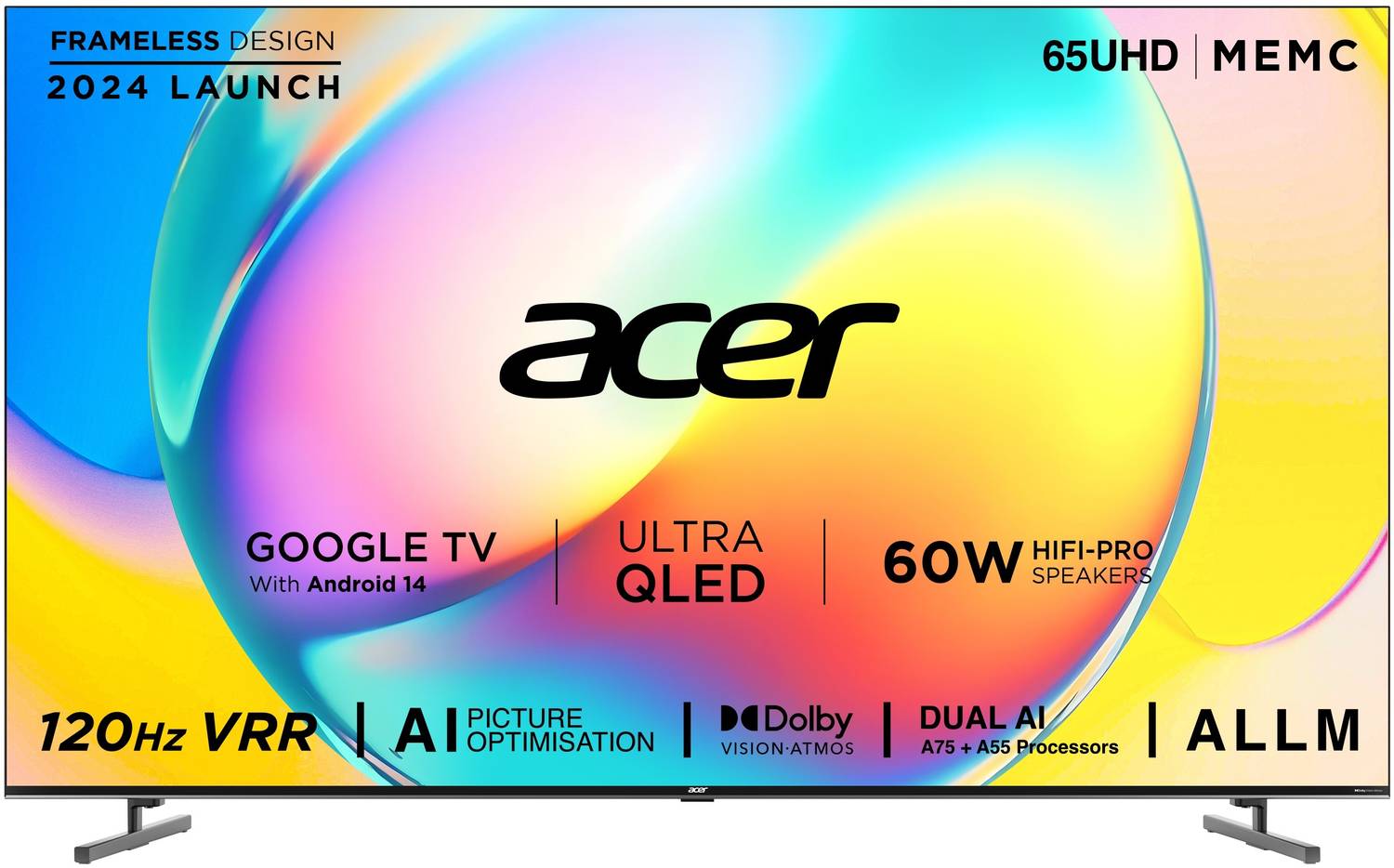 acer 163.9 cm (65 inch) QLED Ultra HD (4K) Smart Google TV (AR65Q
