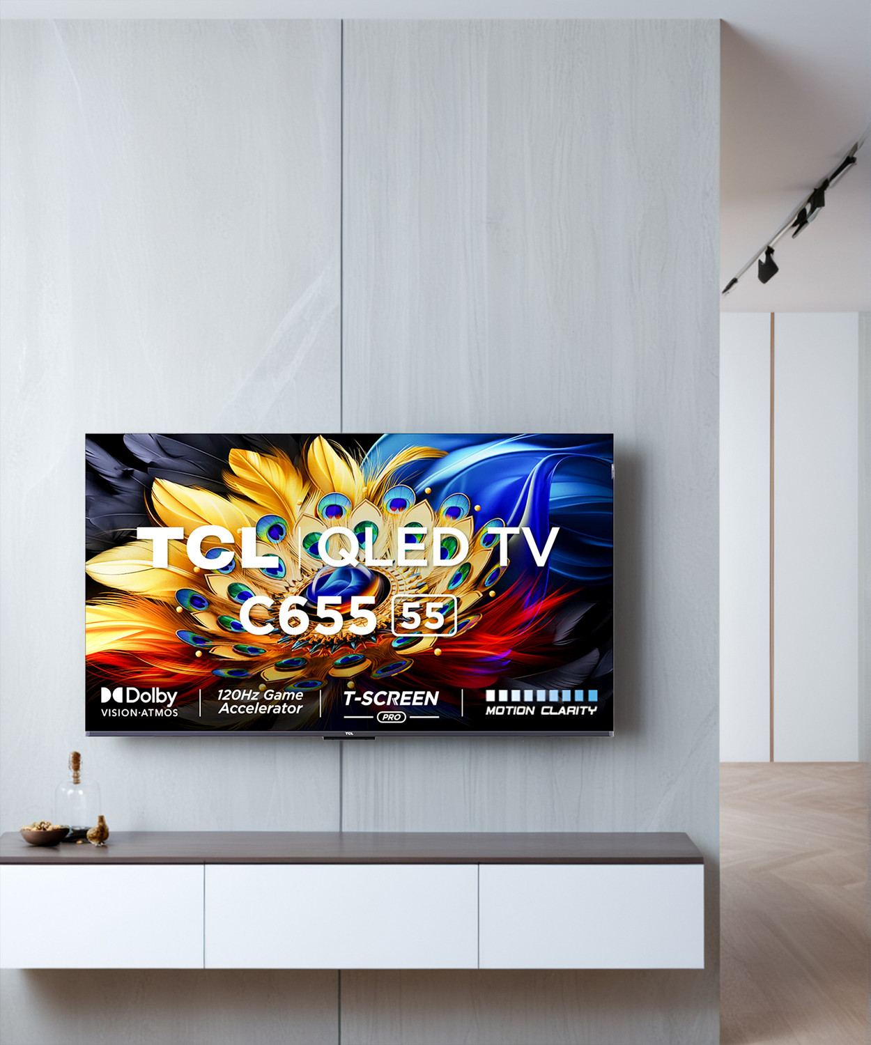 Image of TCL C655 139 cm (55 inch) QLED Ultra HD (4K) Smart Google TV with T-SCREEN |Dolby Vision-Atmos | Hands-Free Voice Control| 120 Hz game Accelerator