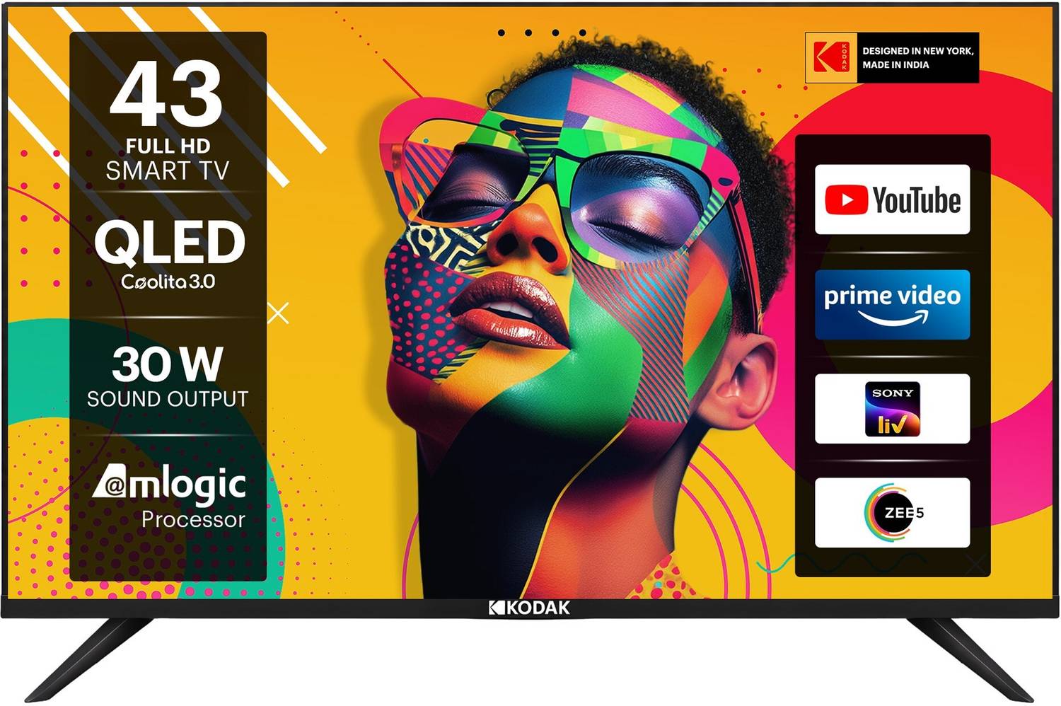 KODAK Special Edition 108 cm (43 inch) Full HD LED Smart Linux TV with 30W Sound Output & Bezel-Less Design