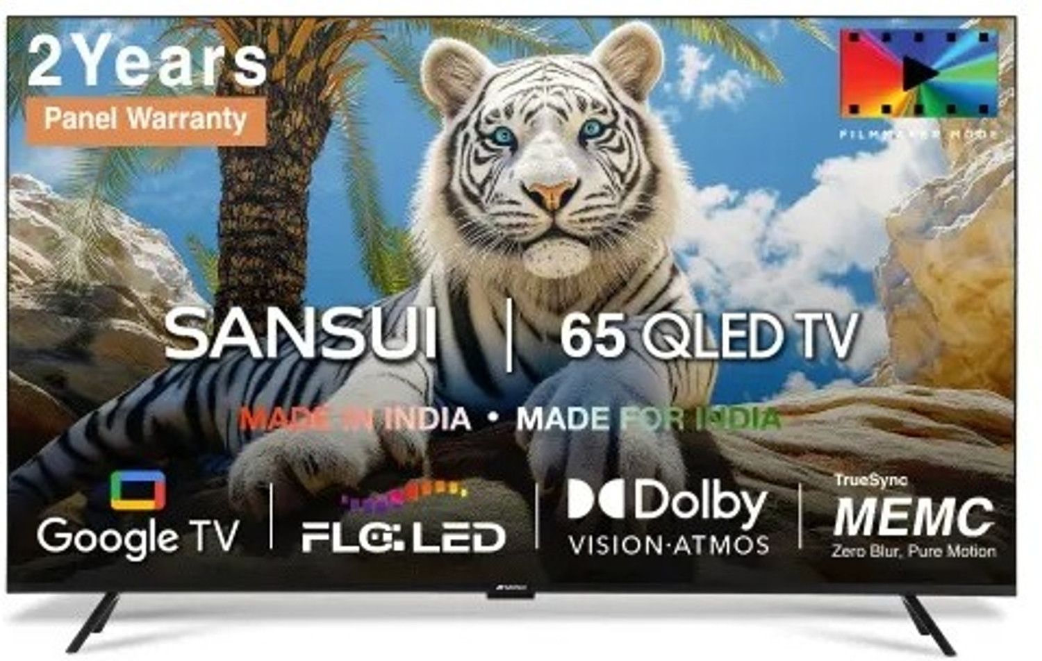 Image of Sansui 165 cm (65 inch) QLED Ultra HD (4K) Smart Google TV with Dolby Vision, Dolby Atmos &30W Box Speaker