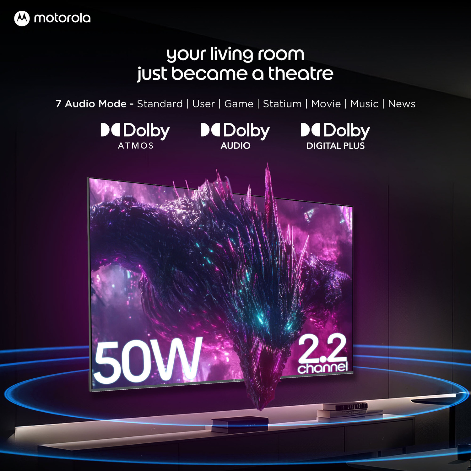 Image of MOTOROLA 216 cm (85 inch) Ultra HD (4K) Mini LED Smart Google TV 2026 Edition