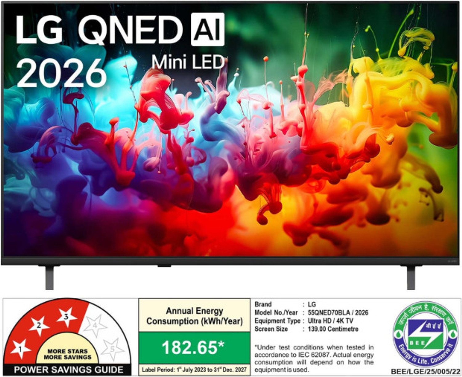 Image of LG LG QNED 70 Series 139 cm (55 inch) Ultra HD (4K) QNED Smart WebOS TV 2026 Edition with QNED70 Smart TV with alpha 7 AI Processor 4K Gen9, Filmmaker Mode with Dolby Atmos 2026,