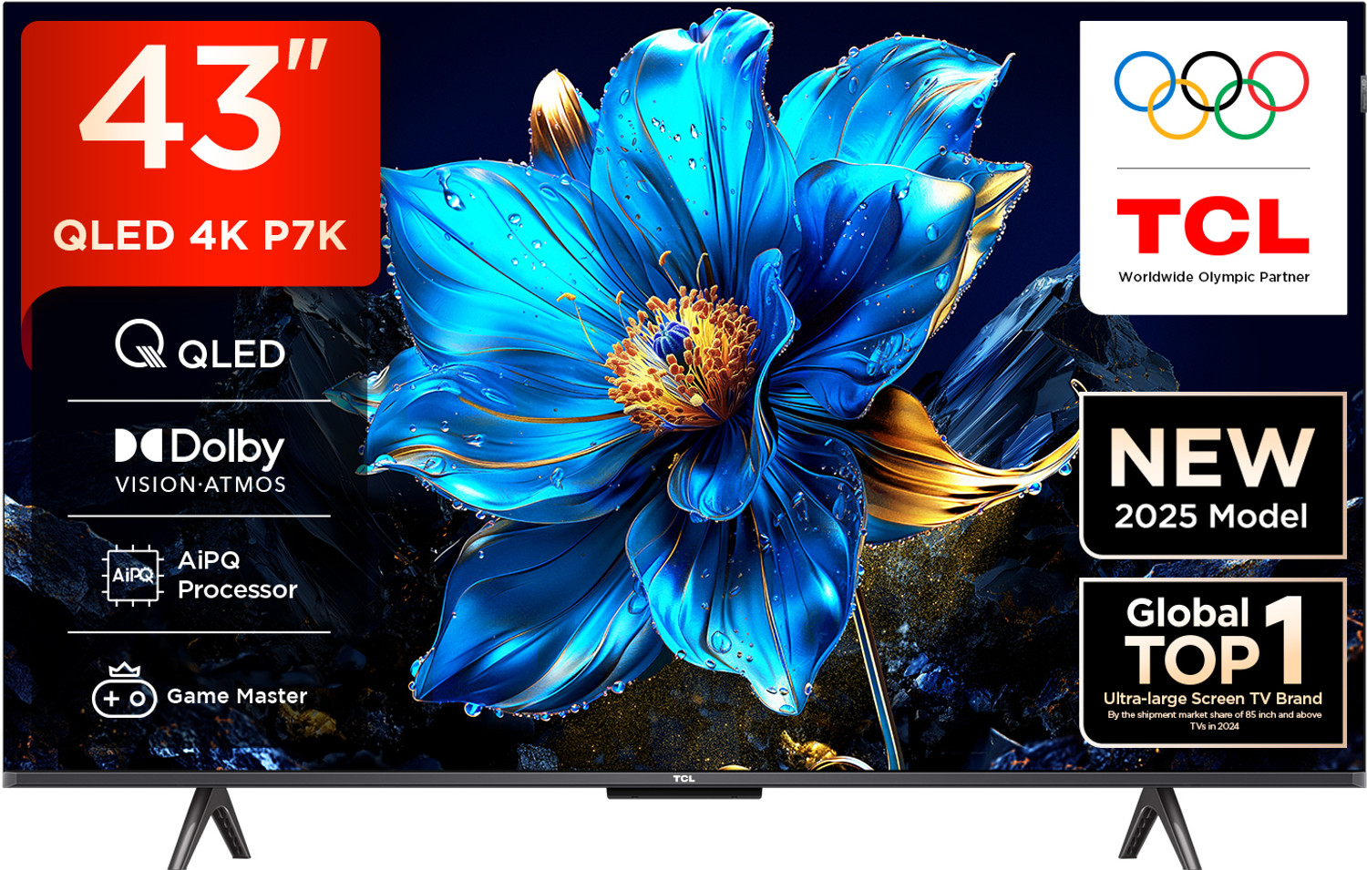 Image of TCL P7K 108 cm (43 inch) QLED Ultra HD (4K) Smart Google TV with Dolby Vision- Atmos 30W | Game Master| Slim & Uni body Design