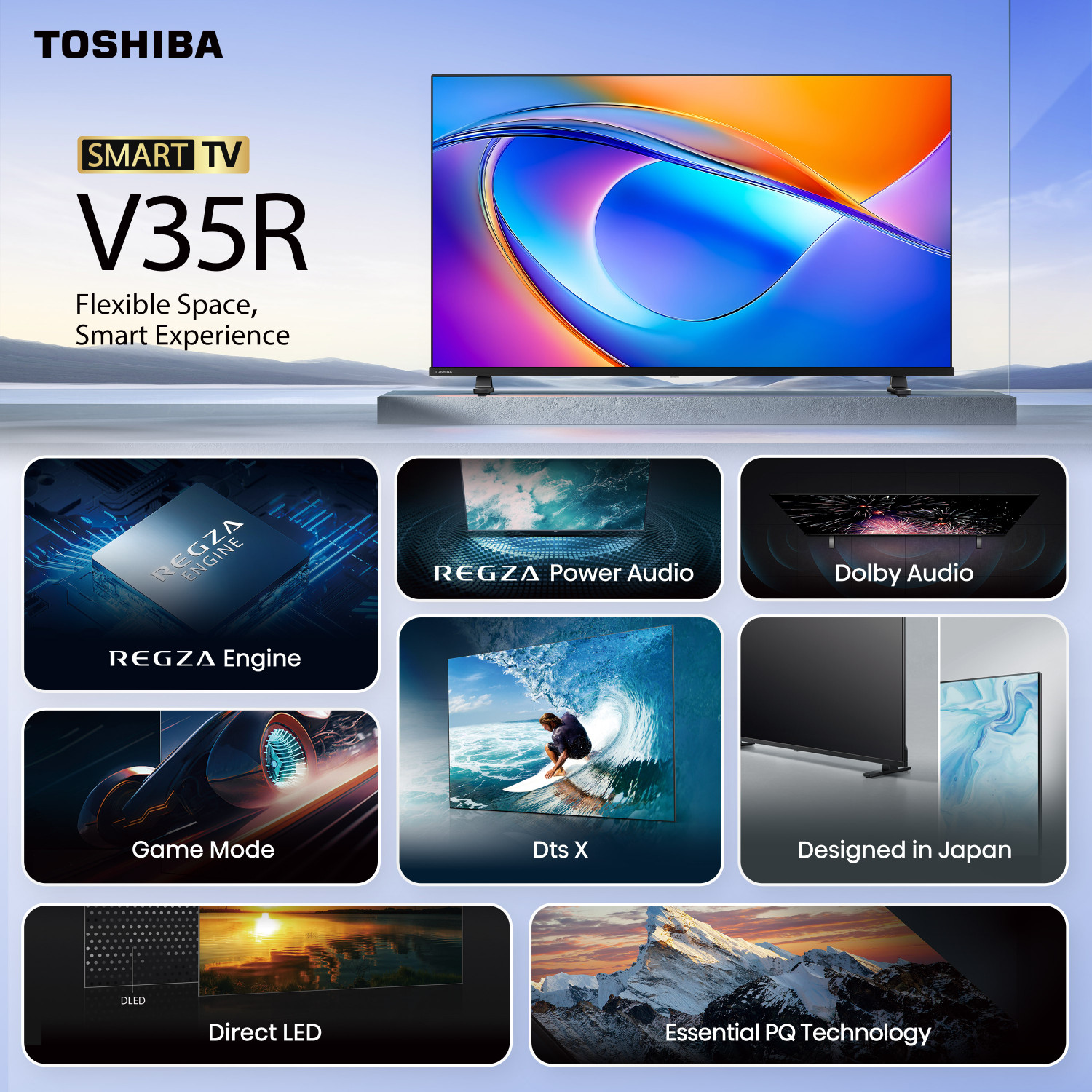 Image of TOSHIBA 40V35RP 100 cm (40 inch) Full HD LED Smart VIDAA TV with Dolby Audio| Dts X| REGZA Engine