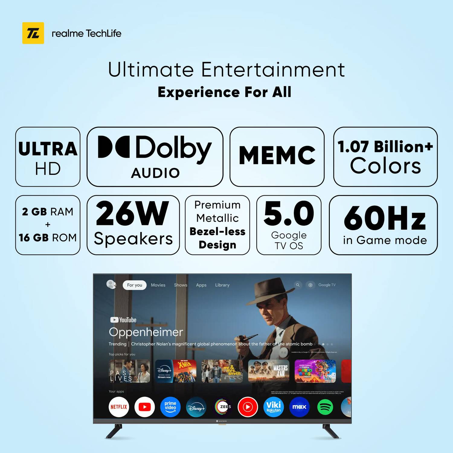 realme TechLife 43 inch 4K QLED Google TV - Image 3