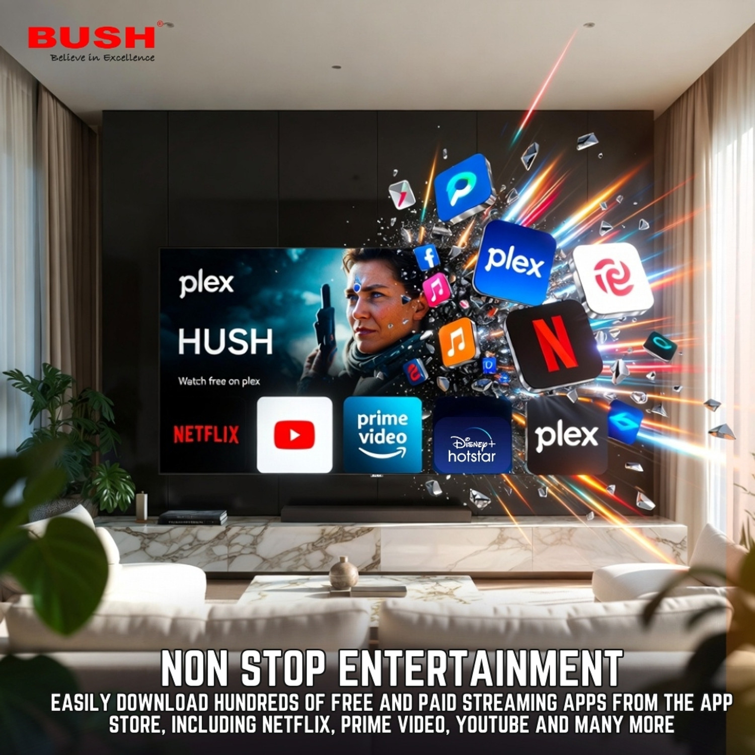 Image of Bush 140 cm (55 inch) Ultra HD (4K) LED Smart Android Based TV