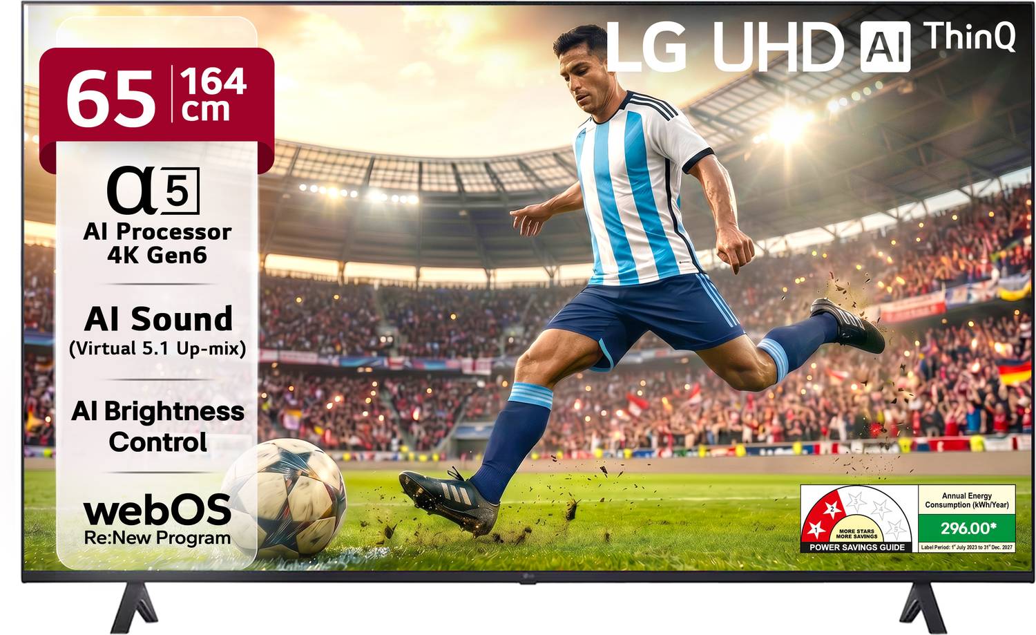 LG UR7500 164 cm (65 inch) Ultra HD (4K) LED Smart WebOS TV with Alpha5 AI Processor 4K Gen6, AI Picture Pro, 4K Upscaling, 60 Hz Refresh Rate, Game Optimizer, Magic Remote Capability, 5-Year Guaranteed with New OS Experience