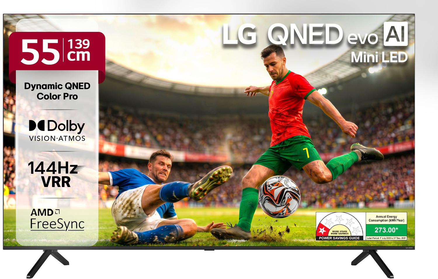 Image of LG AI TV 139.7 cm (55 inch) Ultra HD (4K) QNED Smart WebOS TV with Alpha8 AI Processor 4K Gen2 Dynamic QNED Color Pro 144 Hz VRR AI Picture Pro Dolby Vision New AI Magic Remote AI Search with MS Copilot AI Sound Pro (9.1.2 ch) Dolby Atmos Chromecast Built-in 125+ Free LG Channels