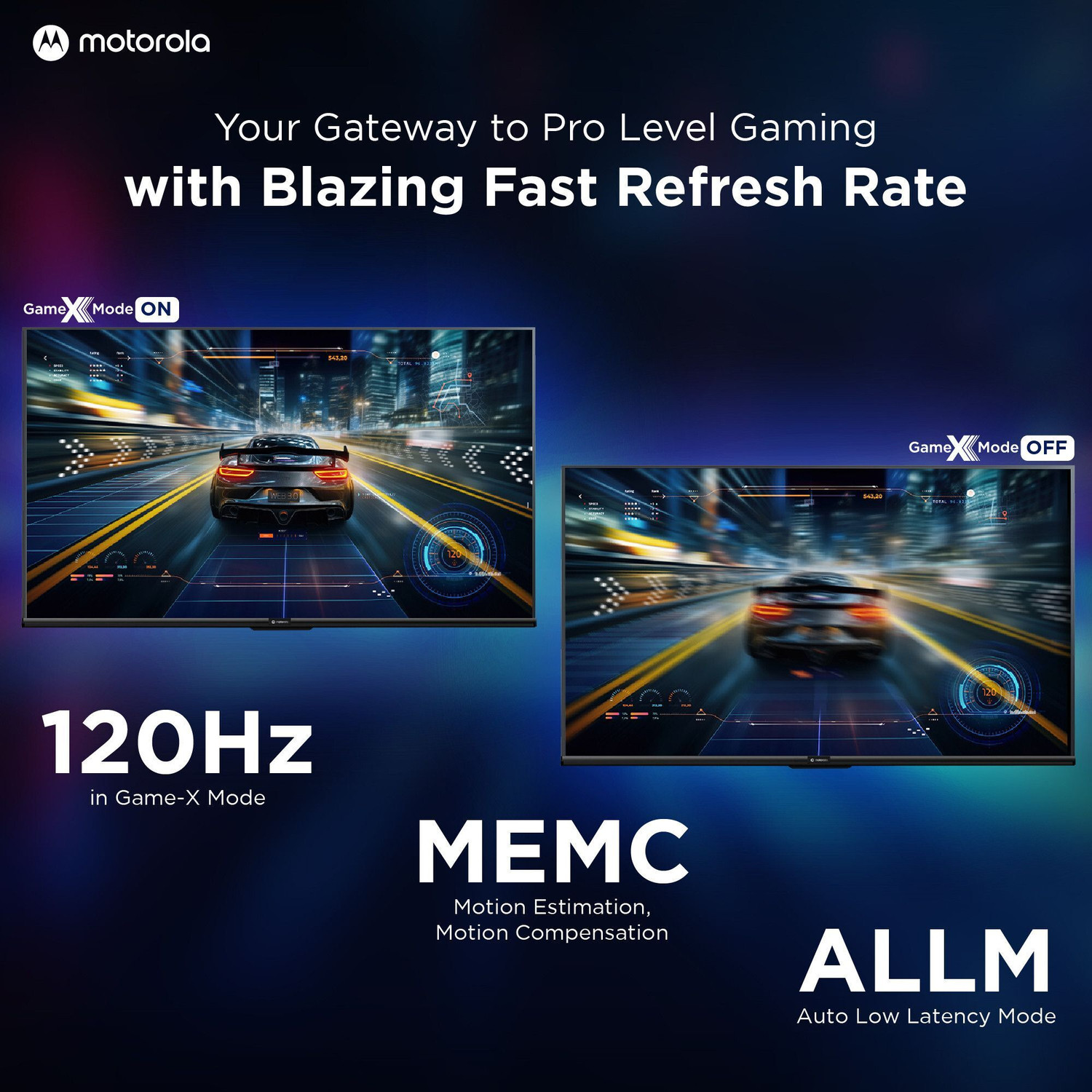 Image of MOTOROLA 140 cm (55 inch) QLED Ultra HD (4K) Smart Google TV with 5.0 with 48 W speaker, 120Hz Game accelerator, and Dolby Atmos