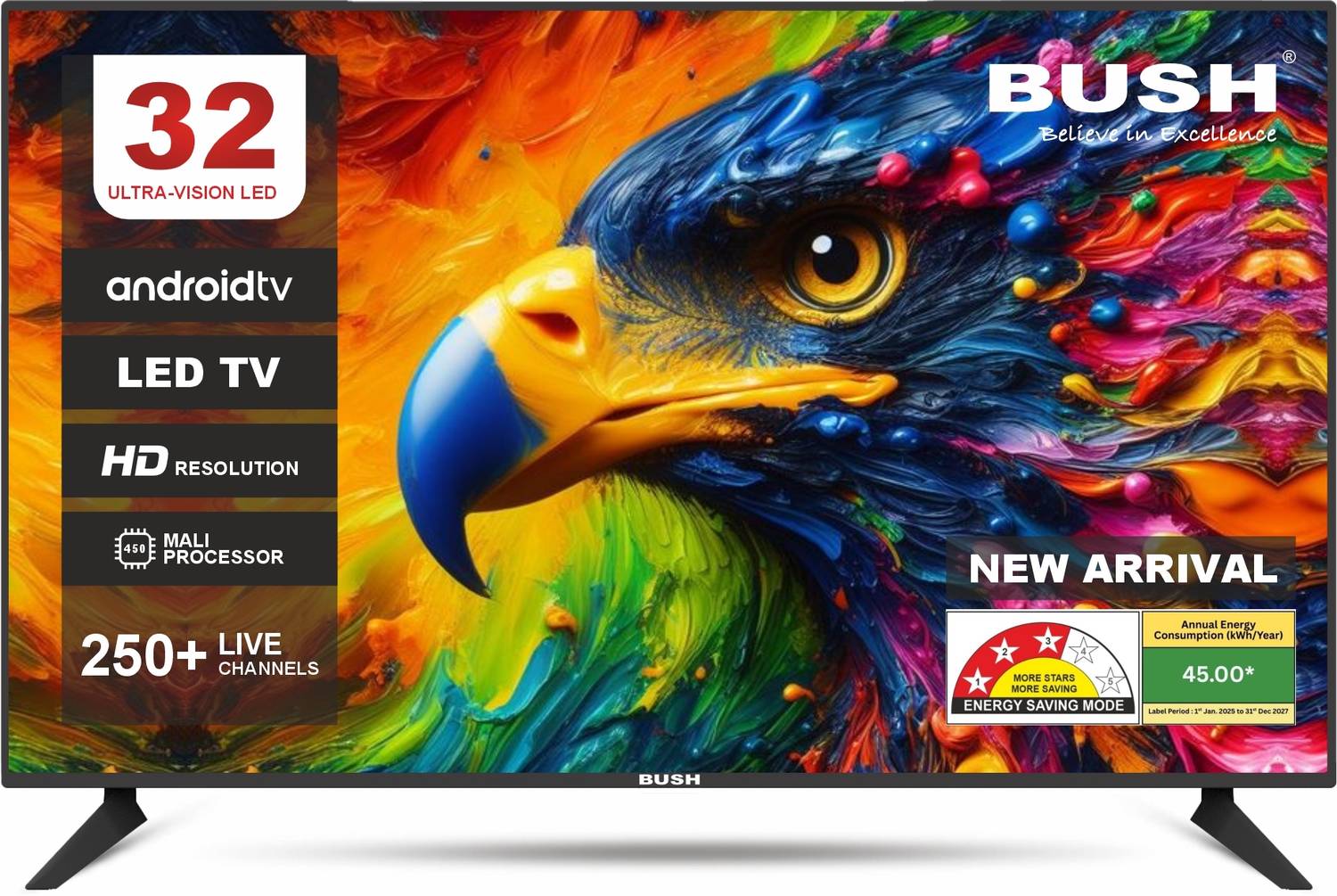 Bush 80 cm (32 inch) HD Ready LED Smart Android Based TV price history chart and lowest price