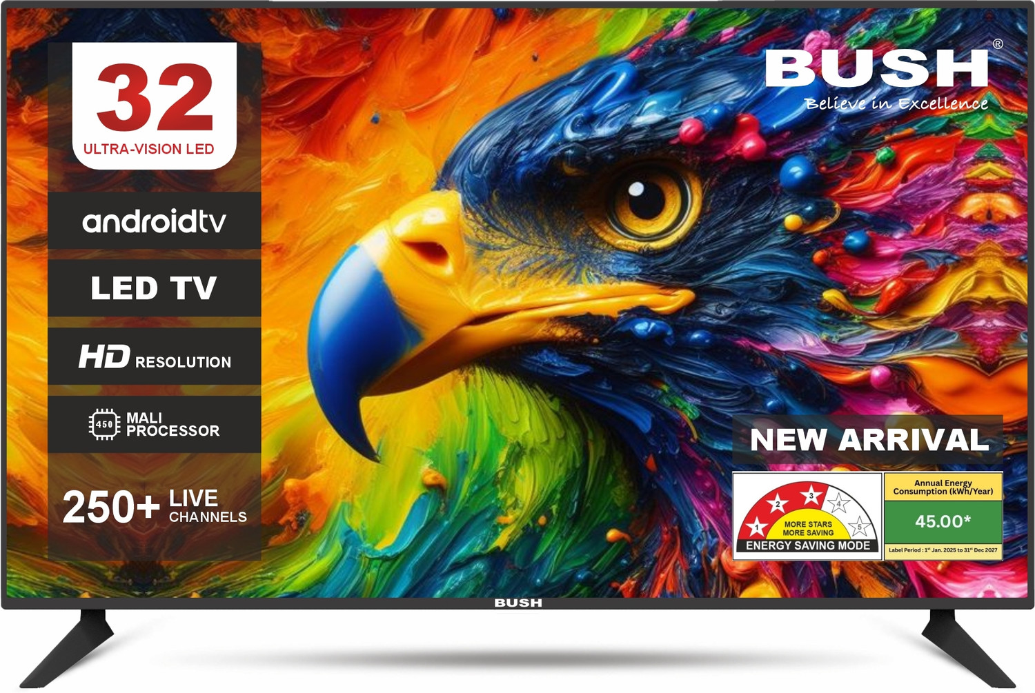 Image of Bush 80 cm (32 inch) HD Ready LED Smart Android Based TV