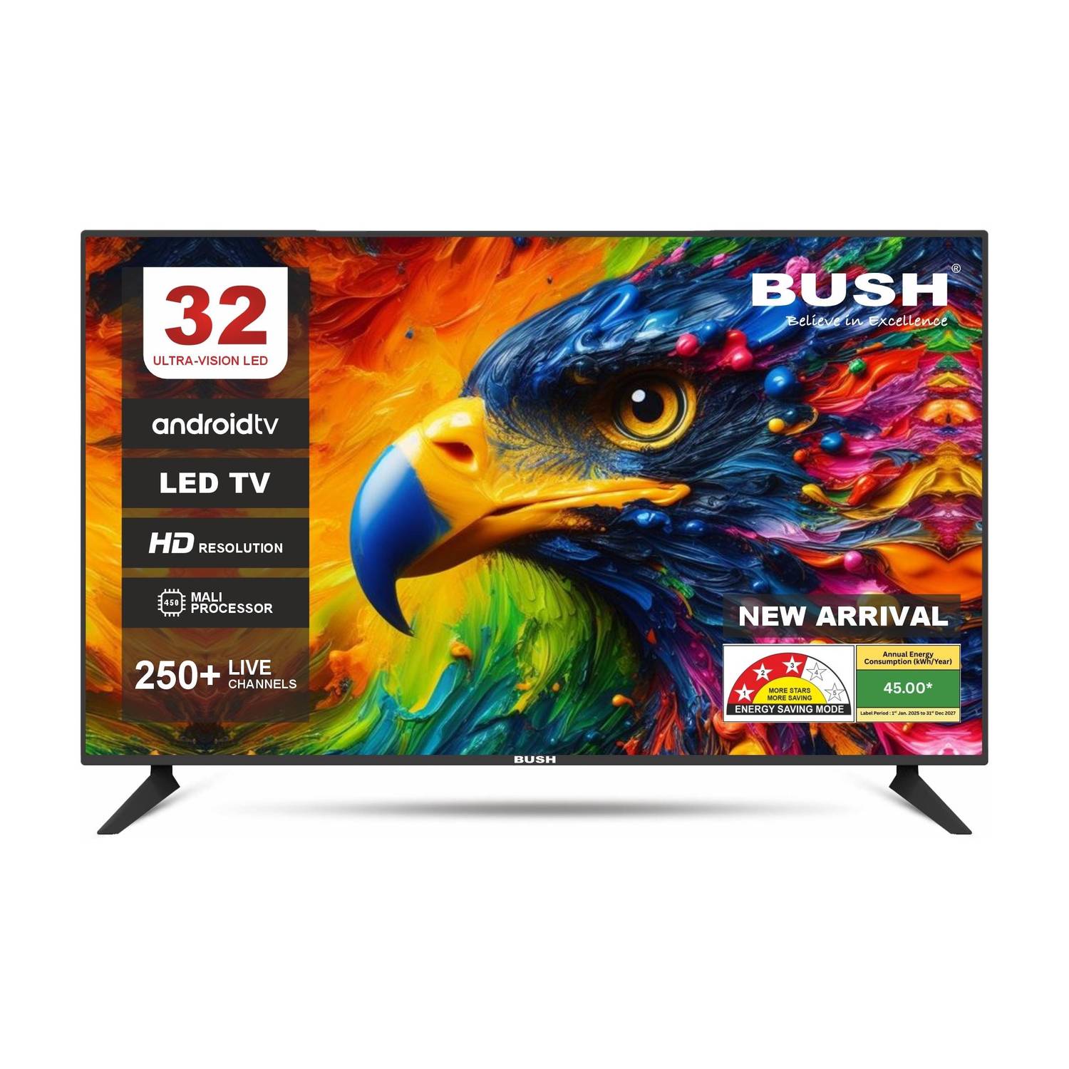 Bush 80 cm (32 inch) HD Ready LED Smart Android Based TV