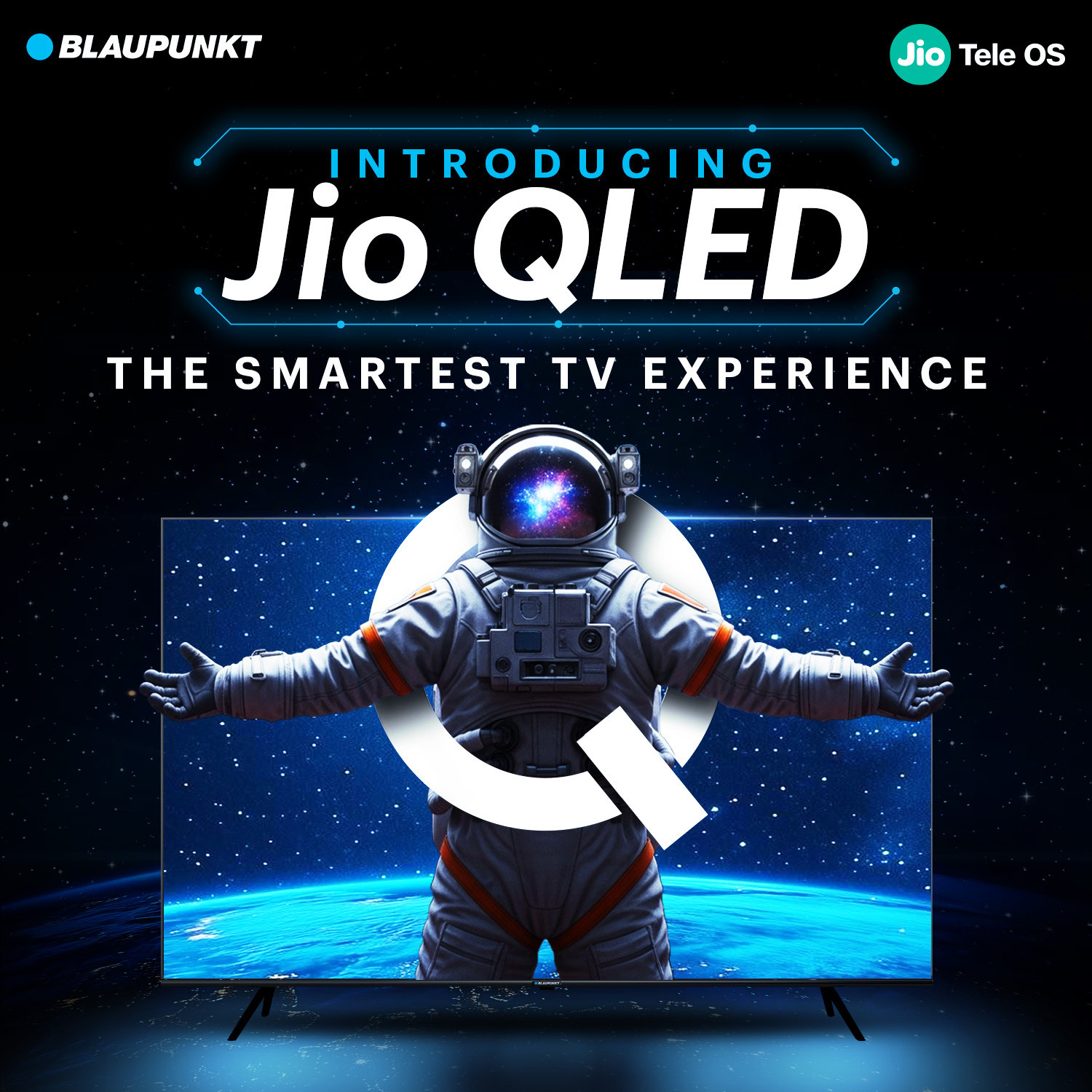 Image of Blaupunkt 80 cm (32 inch) QLED HD Ready Smart JioTele OS TV 2026 Edition with 48W Sound Output 2 Speaker 350 Nits Brightness 400+ free live TV channels 300+ JioGames Web Browser Sports Mode Bezel Less Design