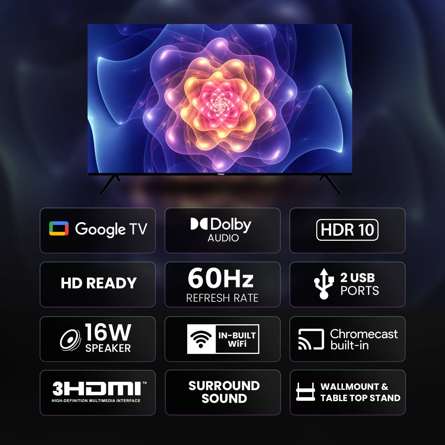 Haier W4G 80 cm (32 inch) HD Ready LED Smart Google TV 2025 Editi... more