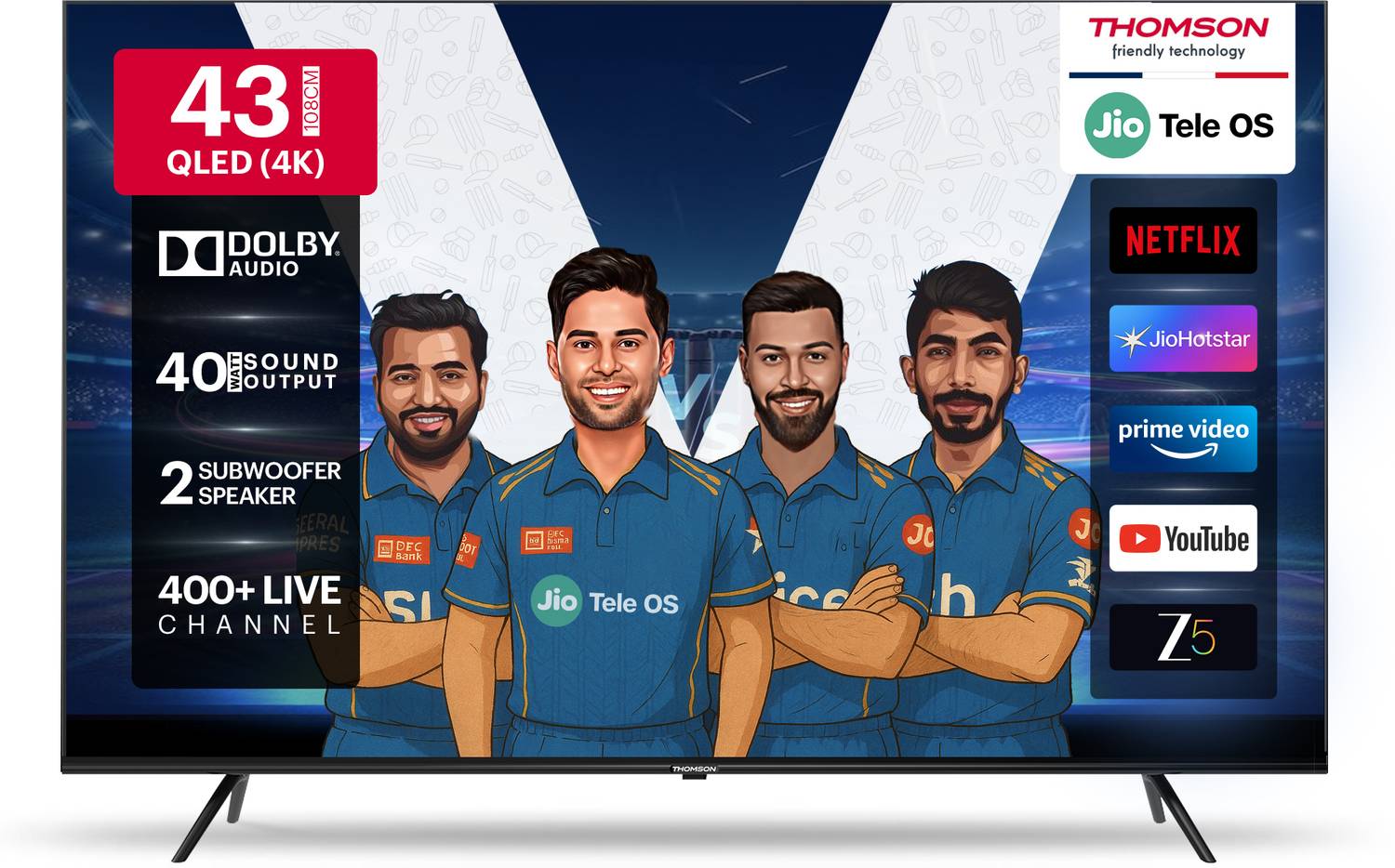 Thomson TV 108 cm (43 inch) QLED Ultra HD (4K) Smart JioTele OS T