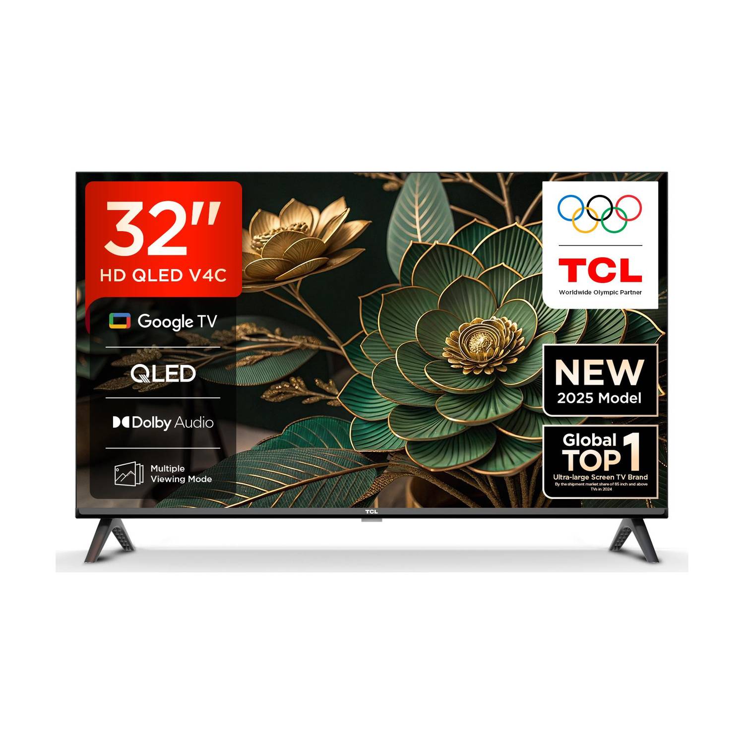 TCL V4C 80.04 cm (32 inch) QLED HD Ready Smart Google TV with 100% Color Volume Plus , 24W Dolby Audio , Google Assitant , Chromecast built-in , Slim Design