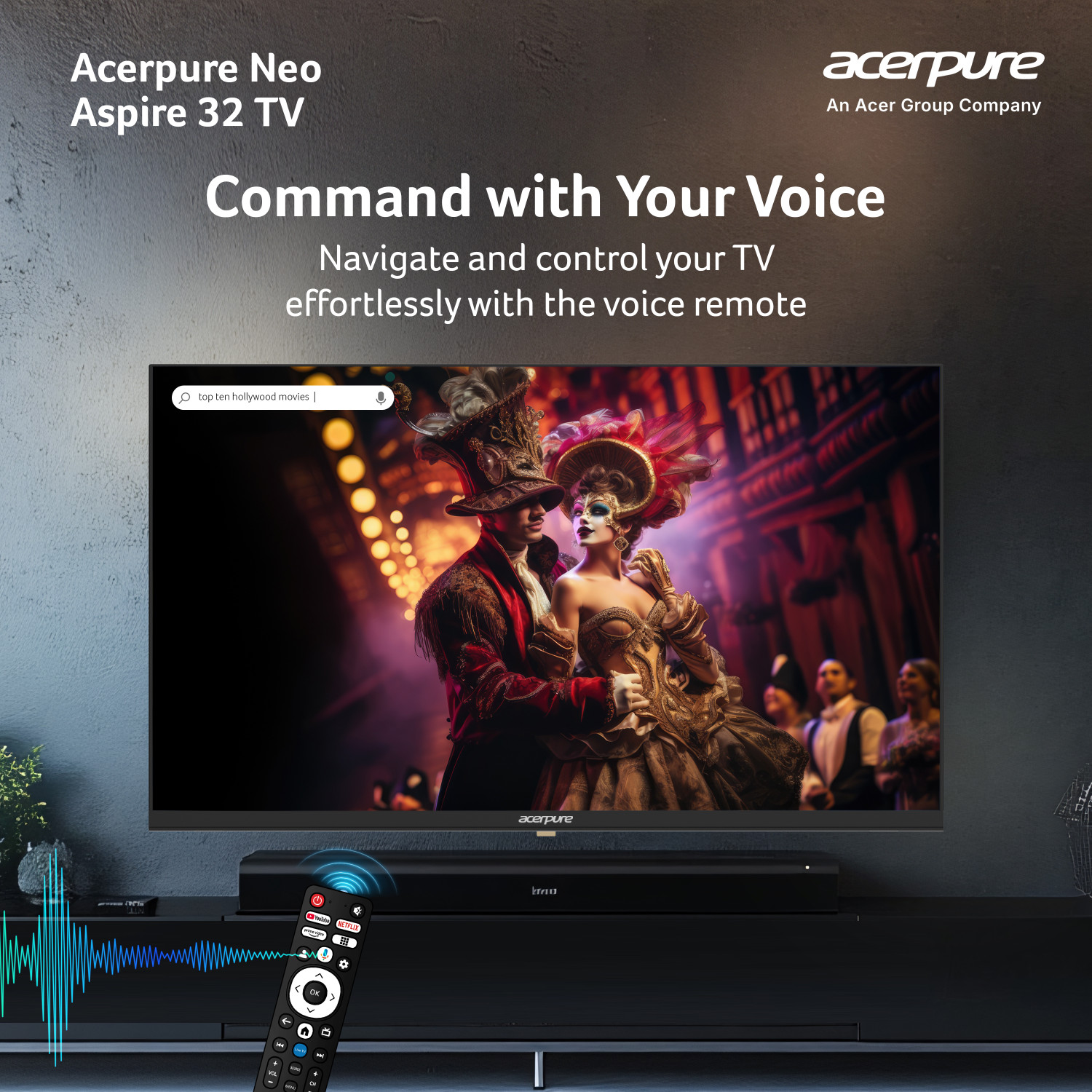 Image of acerpure Aspire Neo 80 cm (32 inch) HD Ready LED Smart Google TV with GTV 5.0 | Ref+ with Android 14 (Black)|30W Dolby Audio| Live TV | Free to Air Channels |HDR 10 | Wall Mount Included