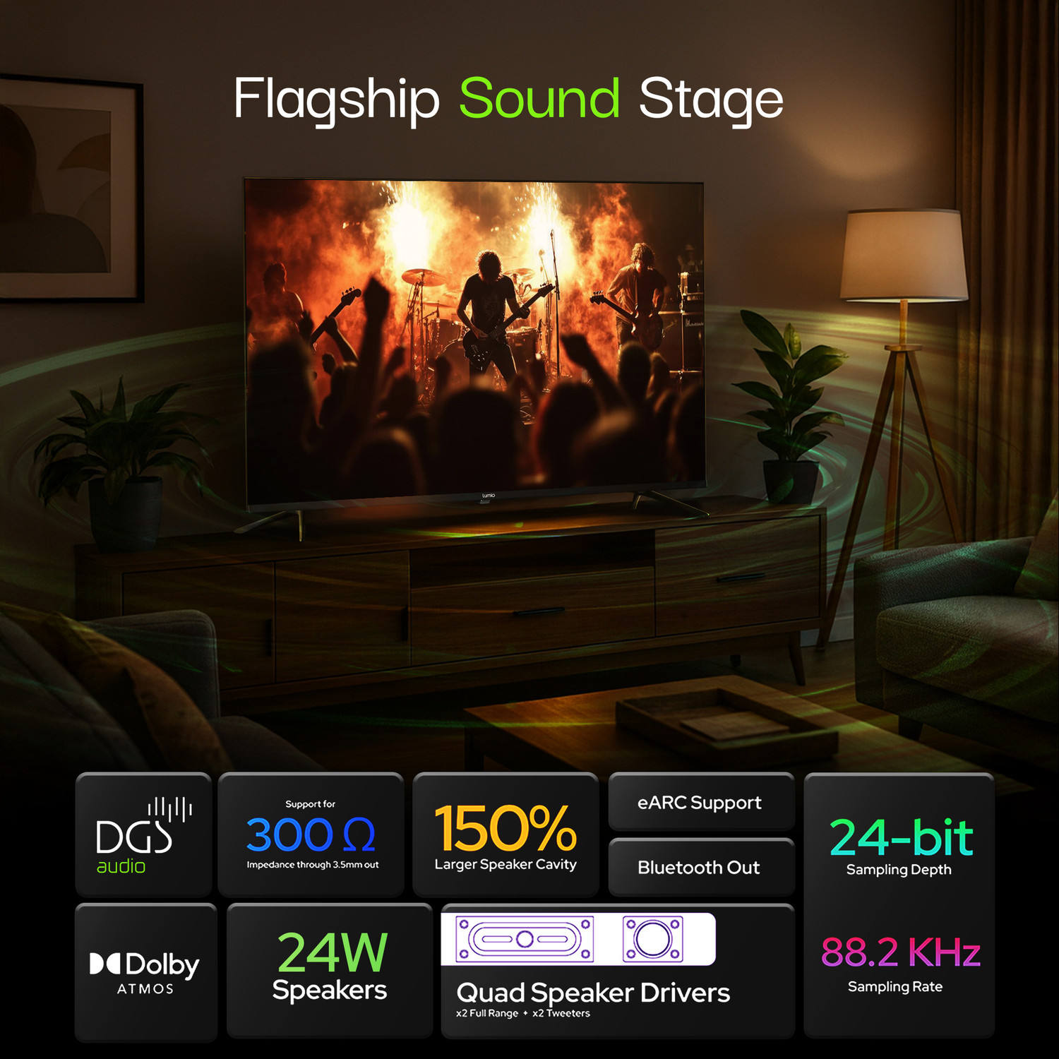 Image of Lumio Vision 9 139 cm (55 inch) Ultra HD (4K) Mini LED Smart Google TV 2025 Edition with 4K HDR Dolby Vision + Atmos 1000+ MiniLEDs and 900 Nits Peak Brightness Over 100% Colour India's Fastest Smart TV* with 3GB RAM
