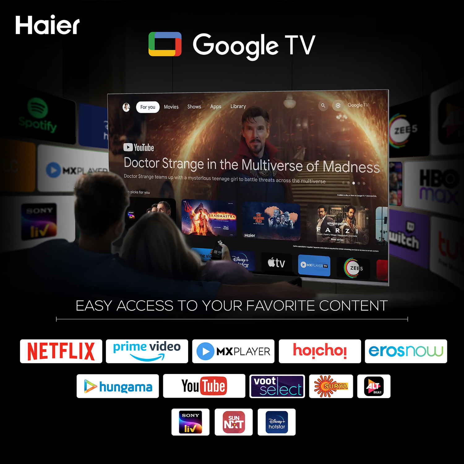 Image of Haier 189 cm (75 inch) QLED Ultra HD (4K) Smart Google TV