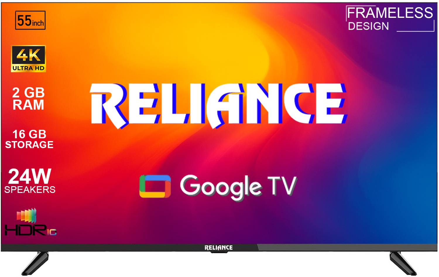 Reliance 140 cm (55 inch) Ultra HD (4K) LED Smart Google TV with