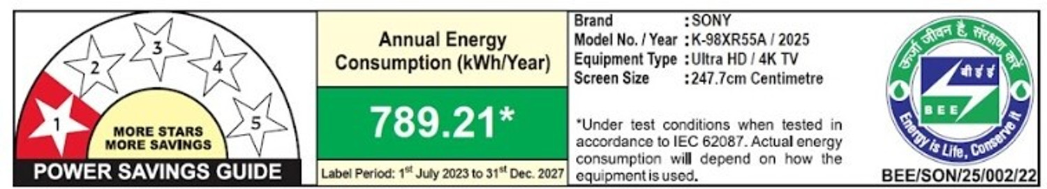 Image of SONY BRAVIA 5 247.7 cm (98 inch) Ultra HD (4K) Mini LED Smart Google TV