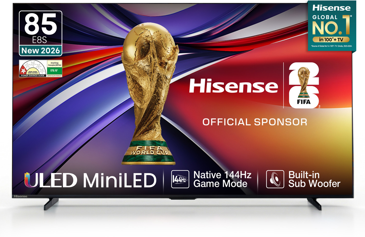 Image of Hisense 214.78 cm (85 inch) Ultra HD (4K) Mini LED Smart VIDAA TV 2026 Edition