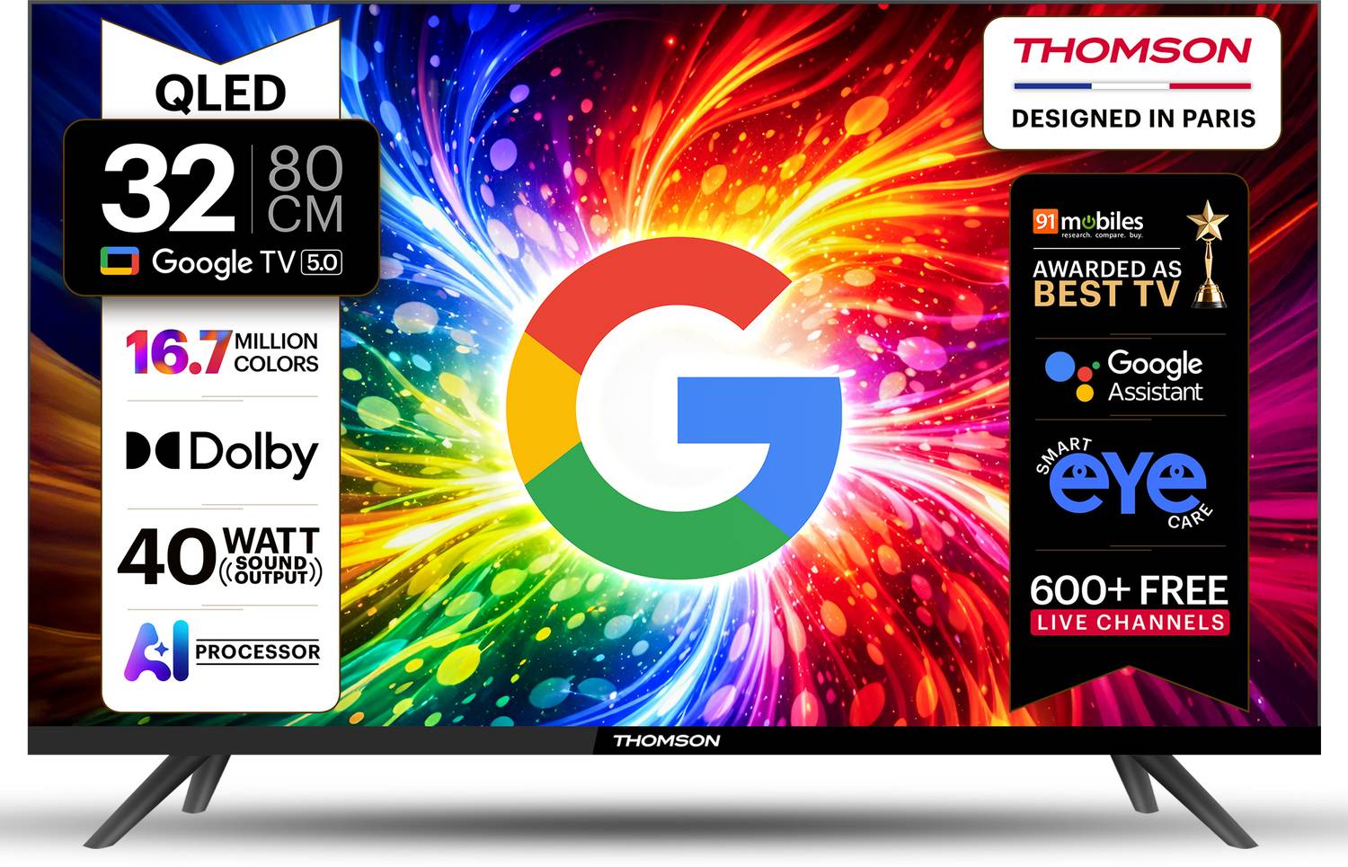 Thomson 80 cm (32 inch) QLED HD Ready Smart Google TV 2026 Editio