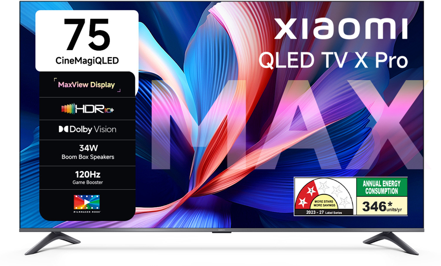 Image of XIAOMI X Pro Series 189.3 cm (75 inch) QLED Ultra HD (4K) Smart Google TV 2026 Edition with MaxView Display | 34W Dolby Audio | Filmmaker Mode | HDR10+ | Dolby Vision | 32GB Storage | Mi TV