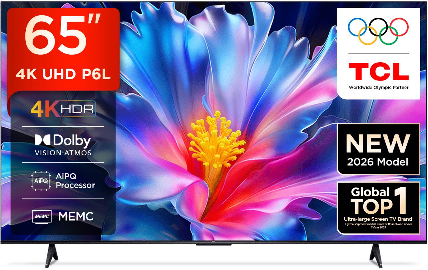 TCL P6L 164 cm (65 inch) Ultra HD (4K) LED Smart Google TV 2026 Edition with MEMC Dolby Vision-Atmos AipQ Processor Game Master HVA Panel & Metallic Bezel-Less price history chart and lowest price