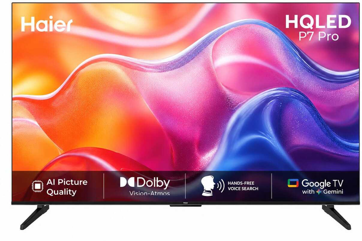 Image of Haier P7 Pro 127 cm (50 inch) QLED Ultra HD (4K) Smart Google TV 2026 Edition with Hands Free Voice Control,Google TV with Gemini,MEMC,Dolby Vision.Atmos,QLED