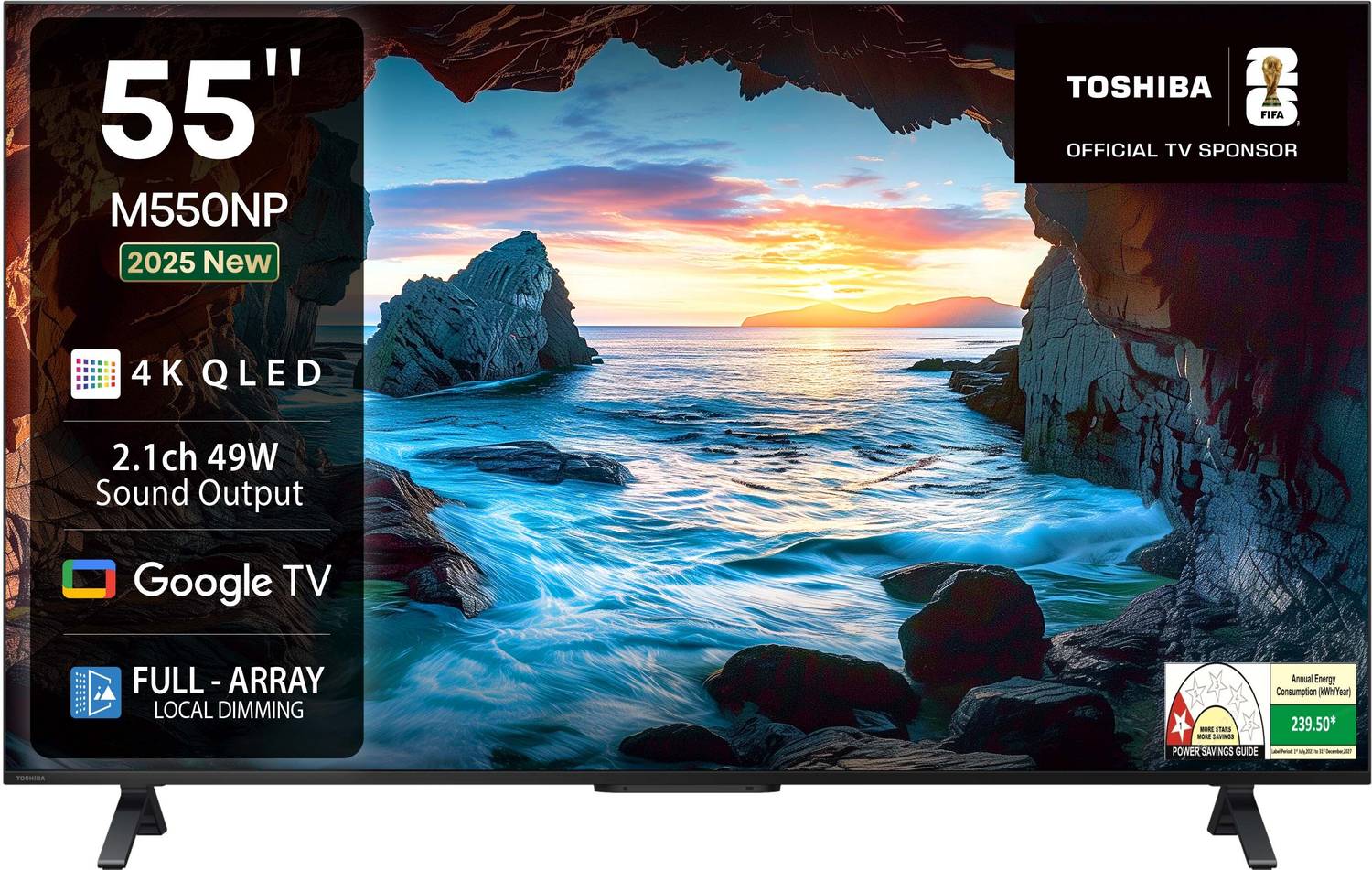 TOSHIBA 139 cm (55 inch) QLED Ultra HD (4K) Smart Google TV with