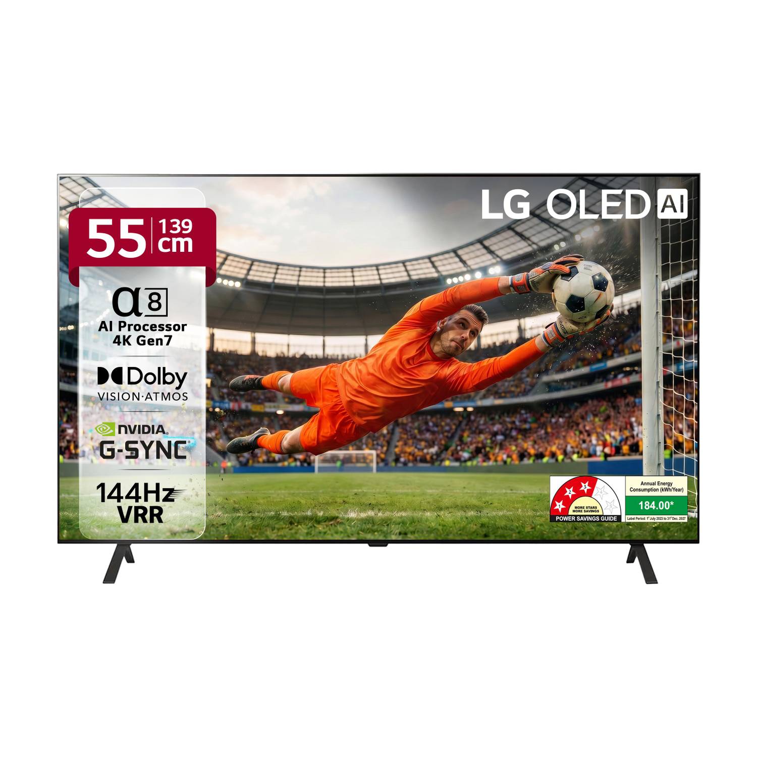LG AI TV OLED B4 139 cm (55 inch) OLED Ultra HD (4K) Smart WebOS TV with Alpha 8 AI Processor 4K | AI Picture Pro | Dolby Vision | AI Sound Pro (Virtual 9.1.2 Surround) | Dolby Atmos | 120Hz Refresh Rate | Magic Remote | Nvidia G-Sync & AMD Freesync Compatible | Chromecast Built-in