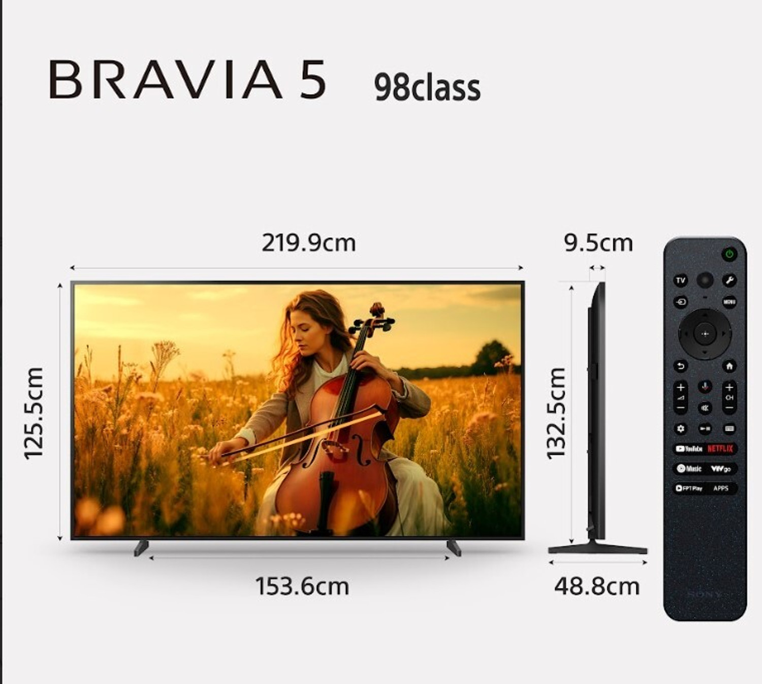 Image of SONY BRAVIA 5 247.7 cm (98 inch) Ultra HD (4K) Mini LED Smart Google TV