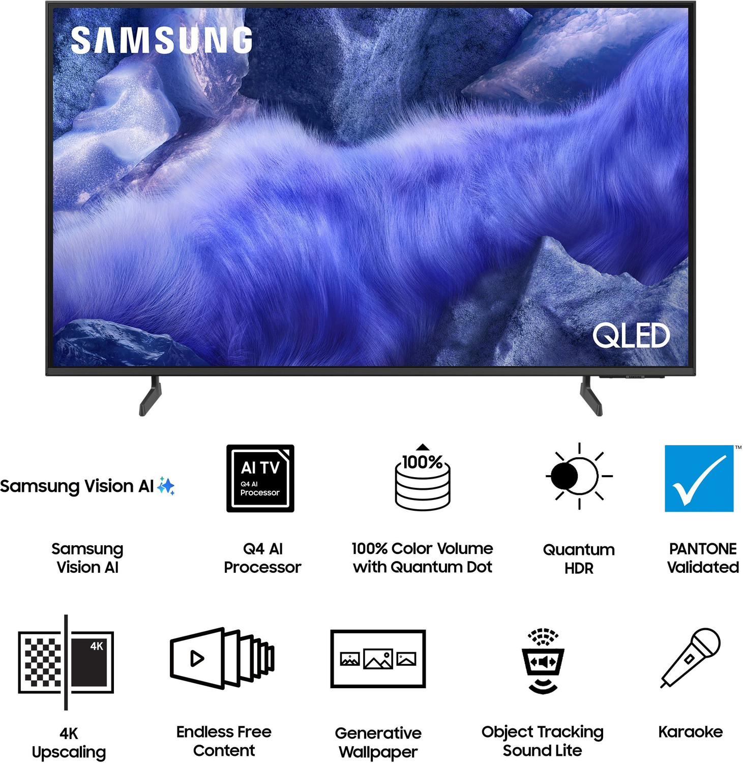 Image of Samsung Vision AI 108 cm (43 inch) QLED Ultra HD (4K) Smart One UI Tizen TV with 100% Color Volume with�Quantum Dot | Real QLED with Quantum Dot Sheet | Quantum HDR | PANTONE Validated | 4K Upscaling | Samsung Knox Security | 100+ Free Channels
