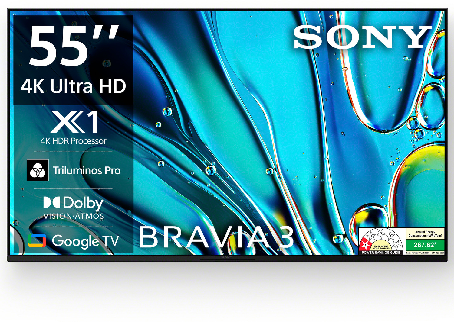 Image of SONY BRAVIA 3 138.8 cm (55 inch) Ultra HD (4K) LED Smart Google TV with Advanced AI Processor X1 HDR, Sony Picture Core, Dolby Vision Atmos